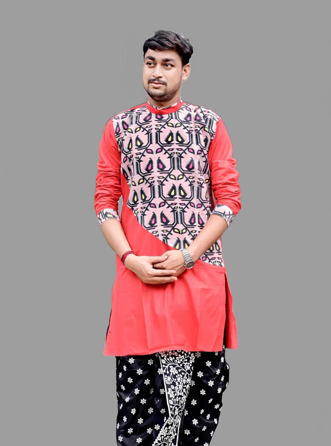AMIT ONLINE Men Self Design Flared Kurta