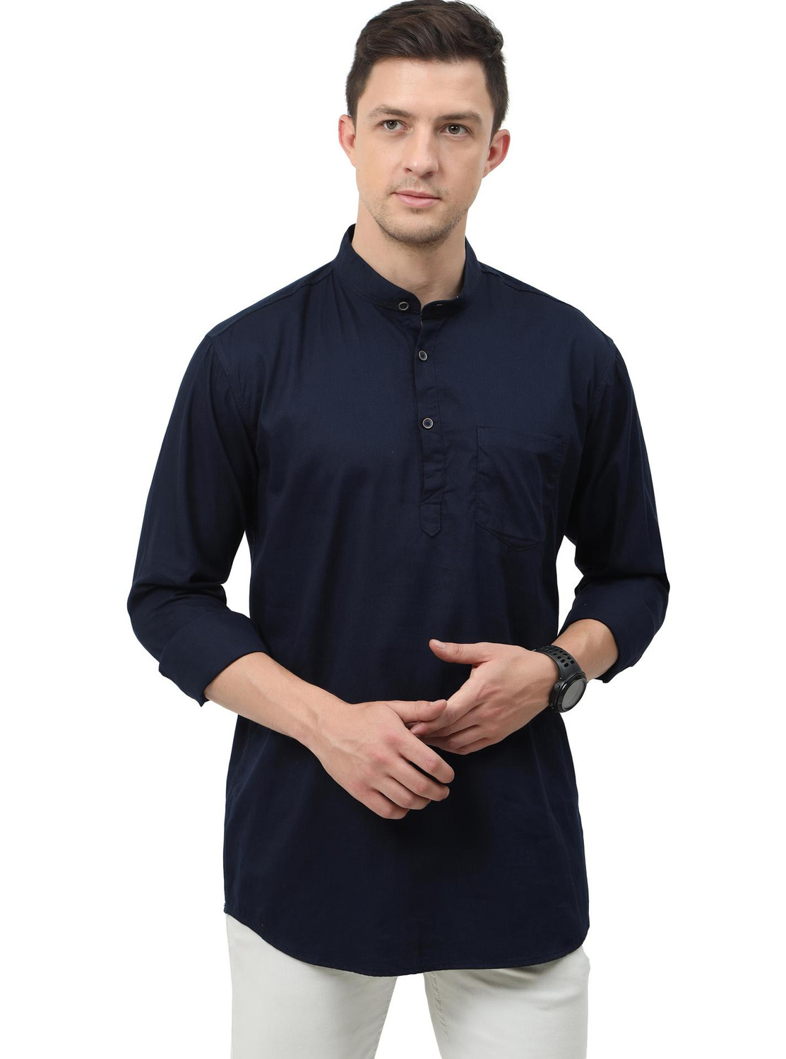 Image of Miraan Men Solid Straight Kurta