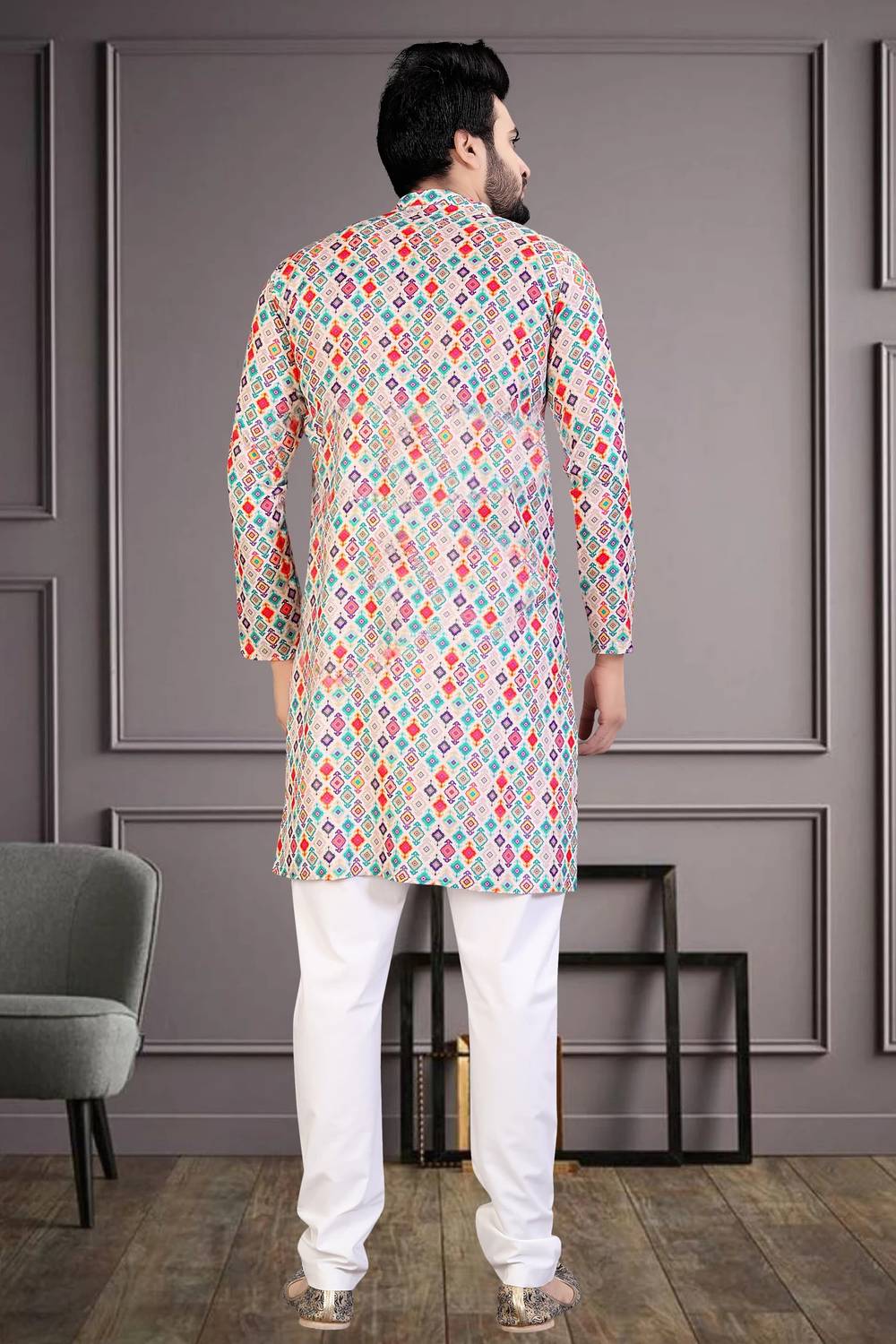 Z zedup Men Printed Straight Kurta - Image 2