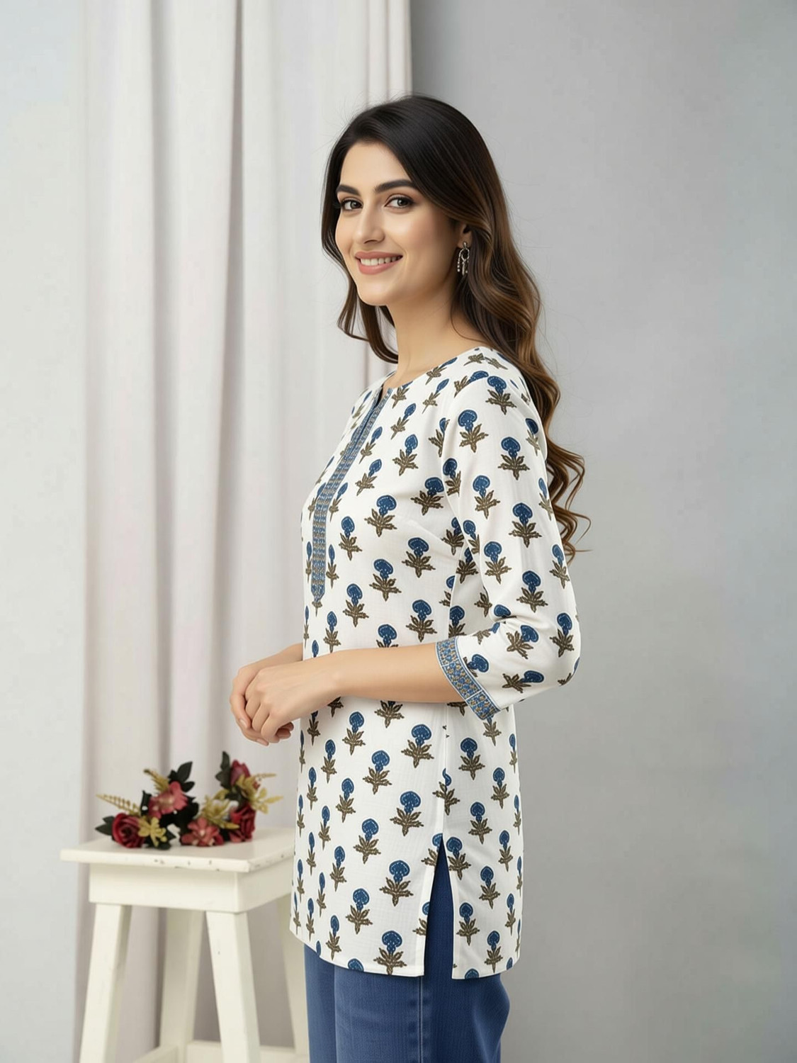Image of HARITWAL Women Printed Straight Kurta