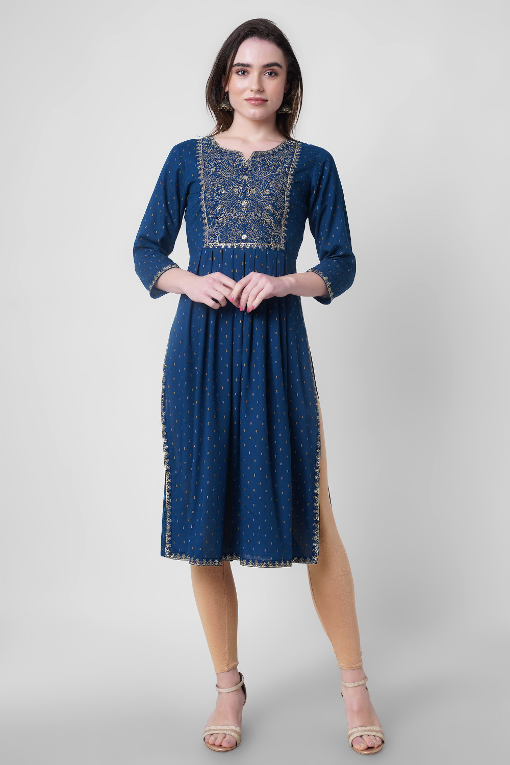 Image of Purvija Kurties Women Embroidered Anarkali Kurta