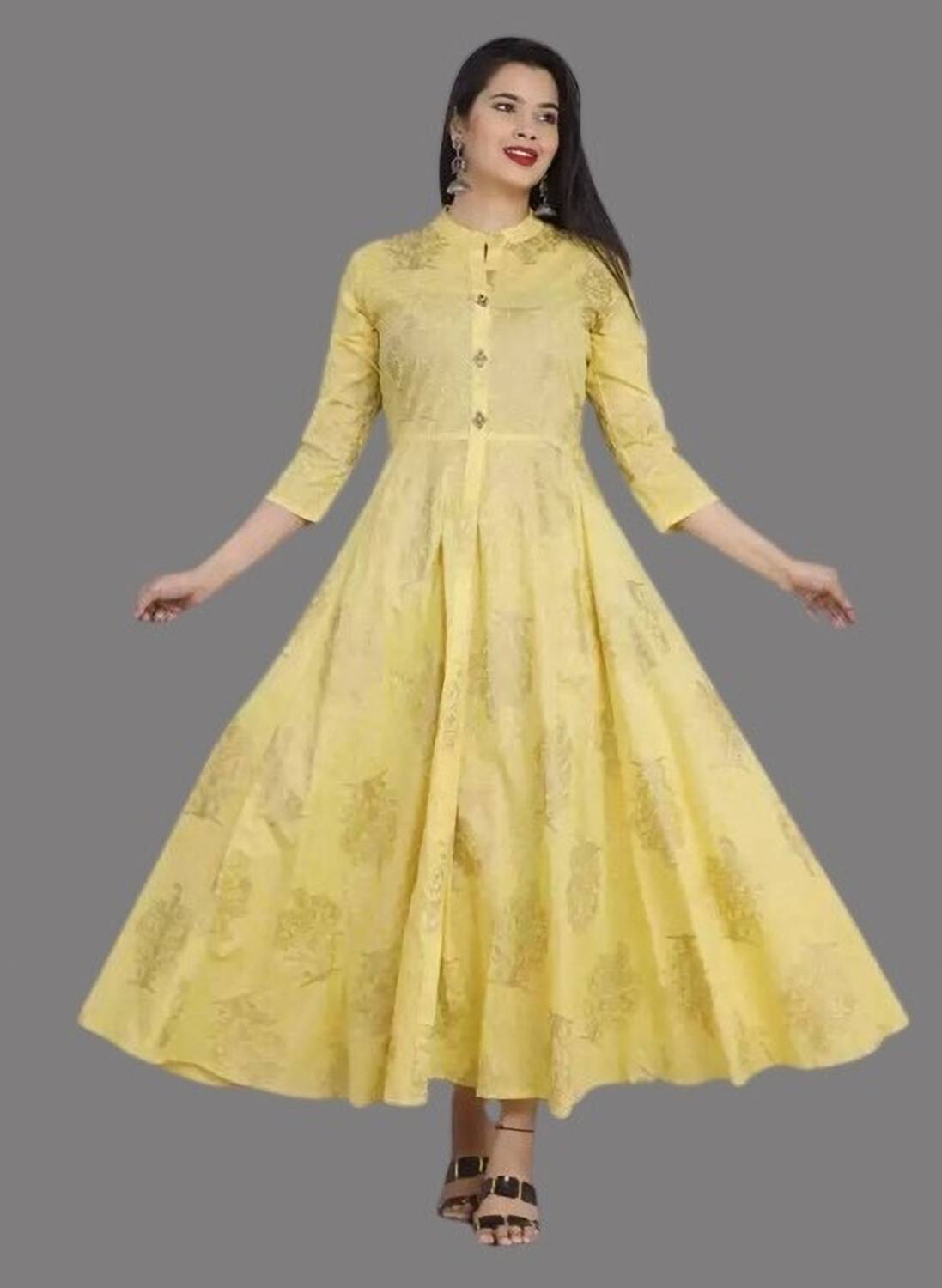 AnviTextile Women Printed Anarkali Kurta