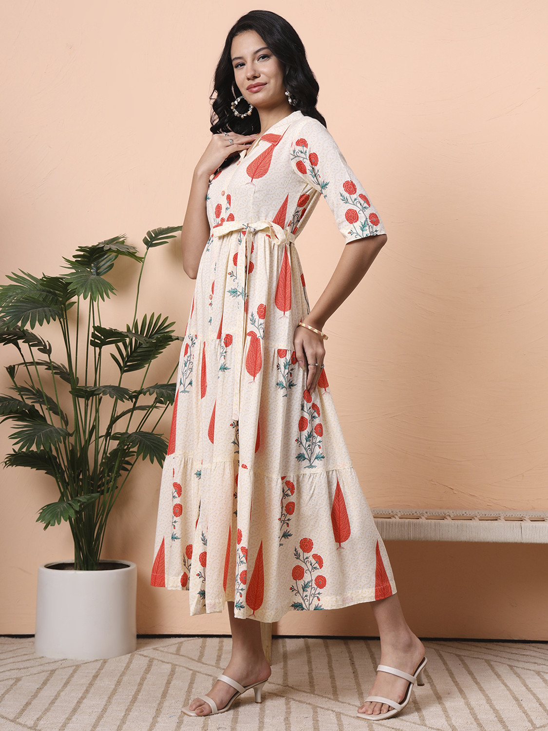 Image of NYPA Women Floral Print Frontslit Kurta