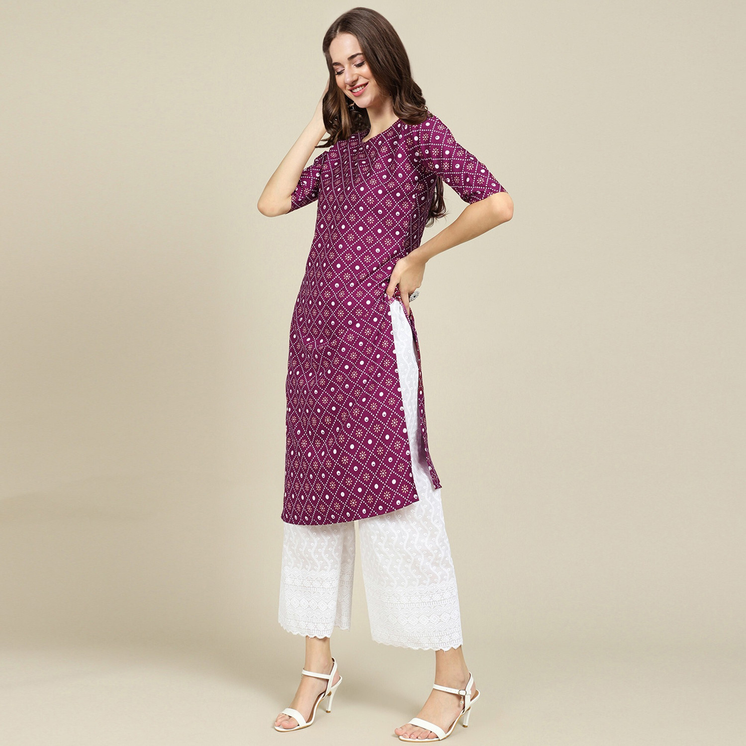 Image of EthnicBasket Women Printed Straight Kurta