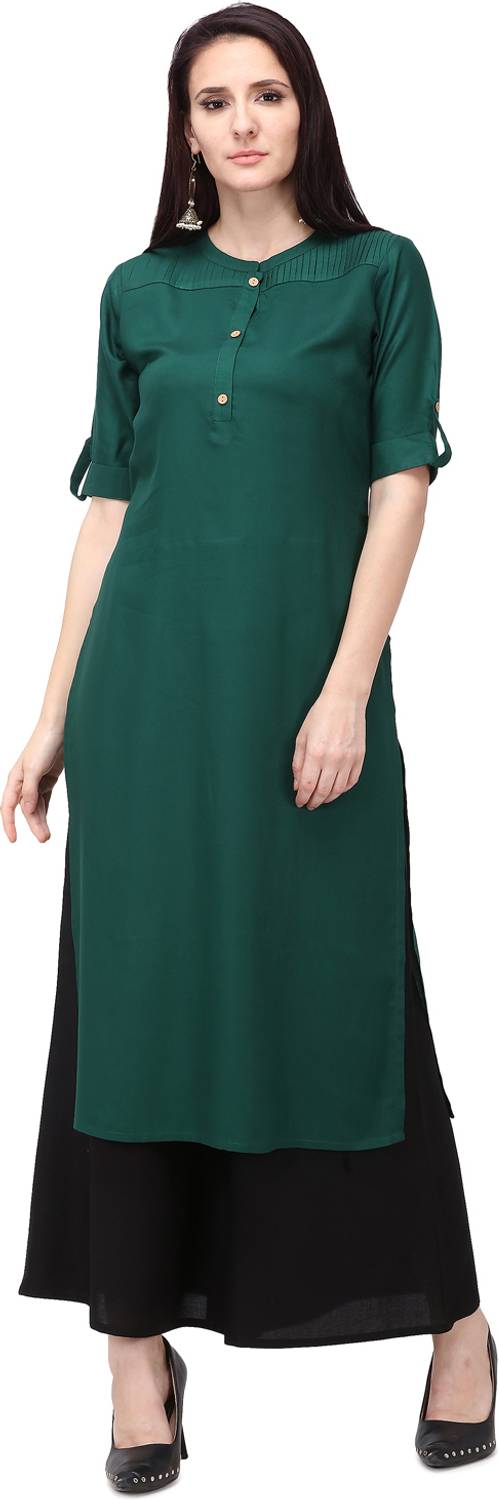 berrylicious Women Solid Straight Kurta