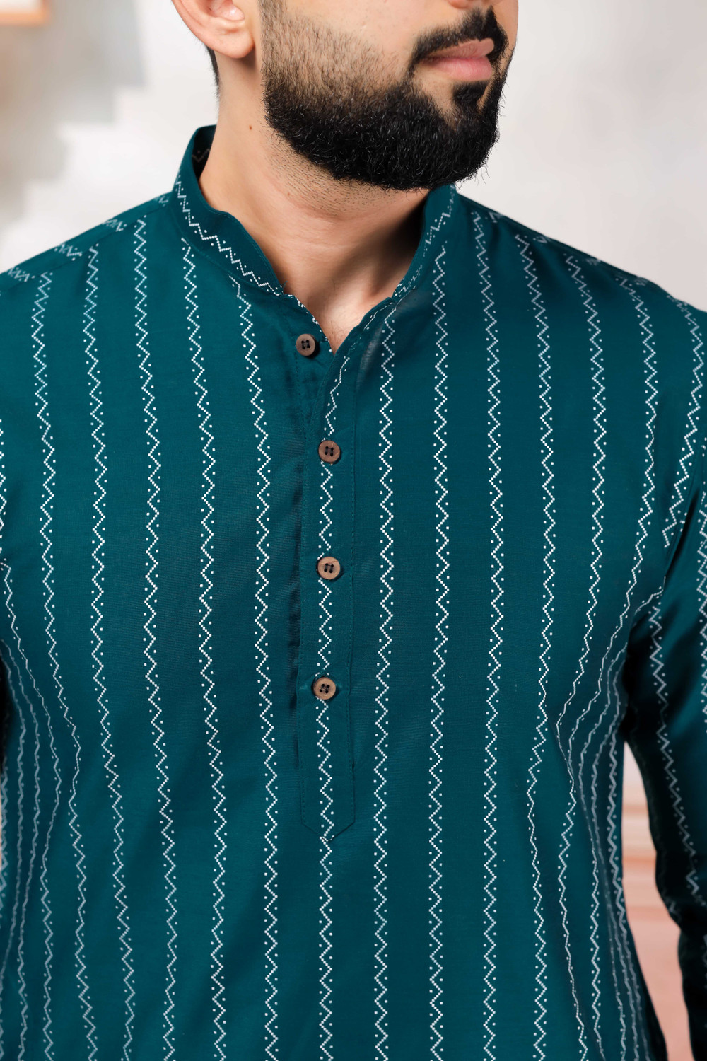 Image of Koshin Men Striped Straight Kurta