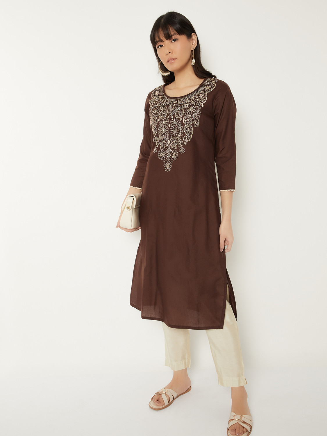MAX Women Embroidered Straight Kurta