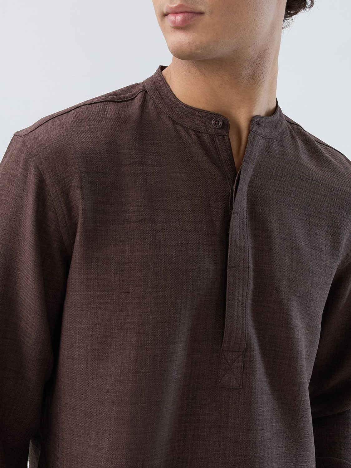 Image of HERE&NOW Men Solid Straight Kurta