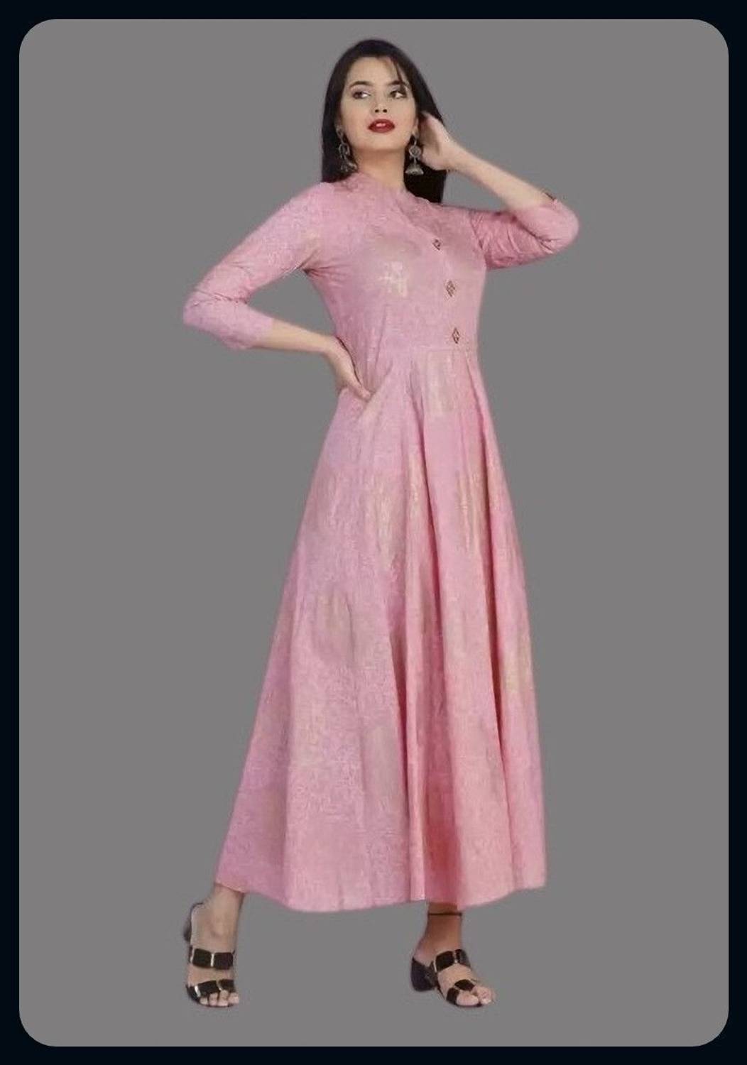 AnviTextile Women Maxi Pink Midi/Calf Length Dress