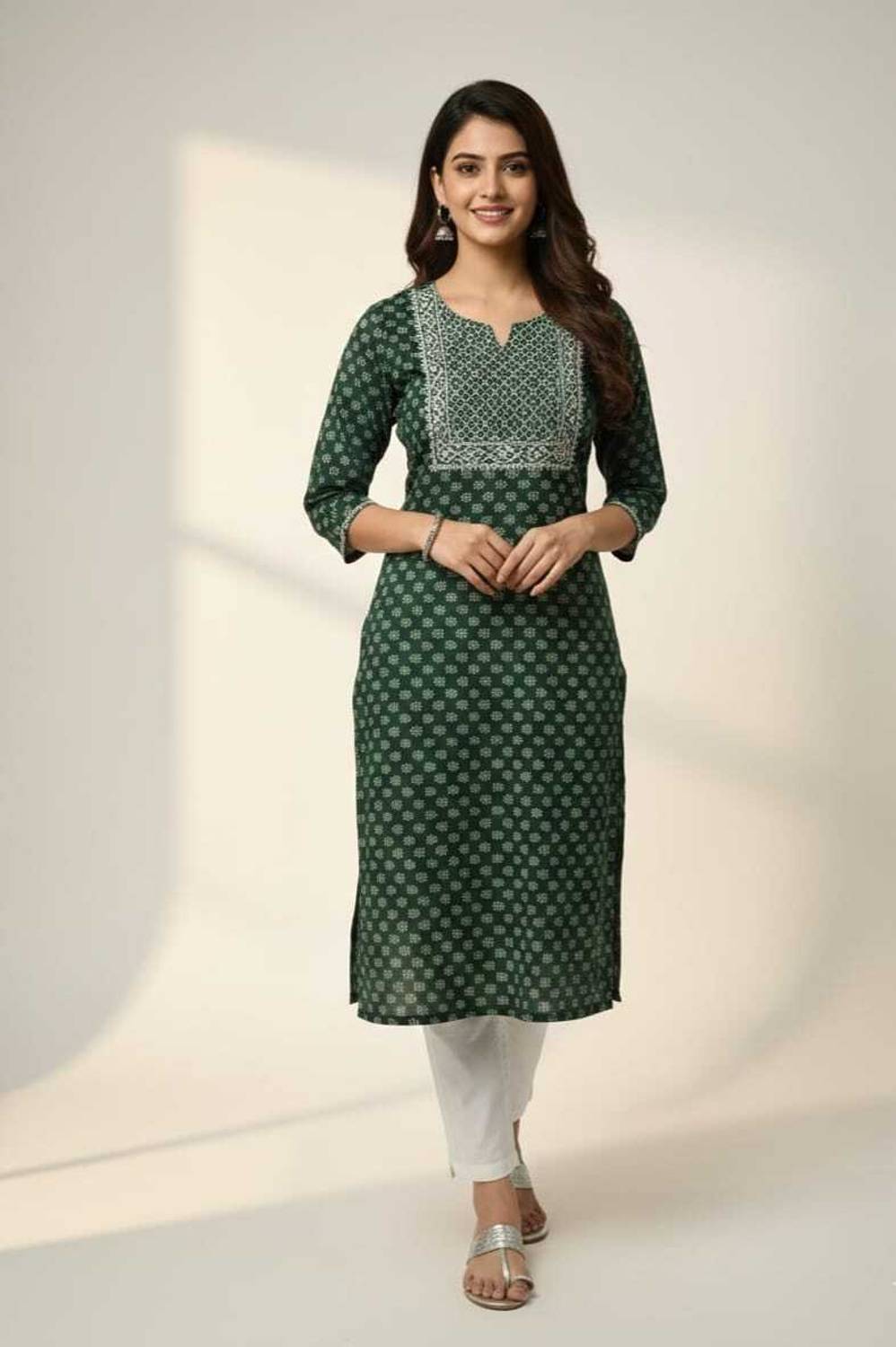 The Arjun Mart Women Printed Straight Kurta