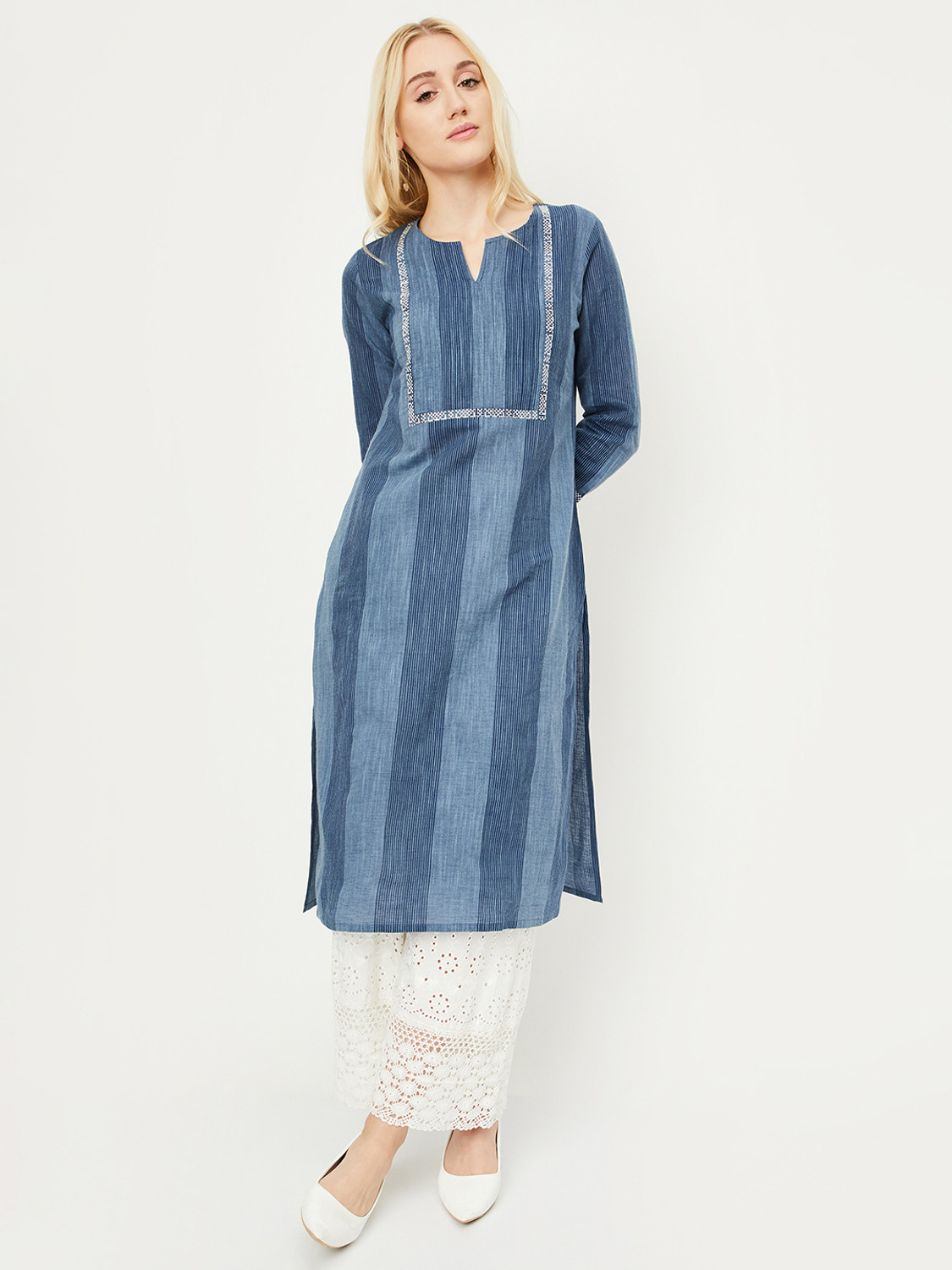 Image of MAX Women Colorblock Straight Kurta