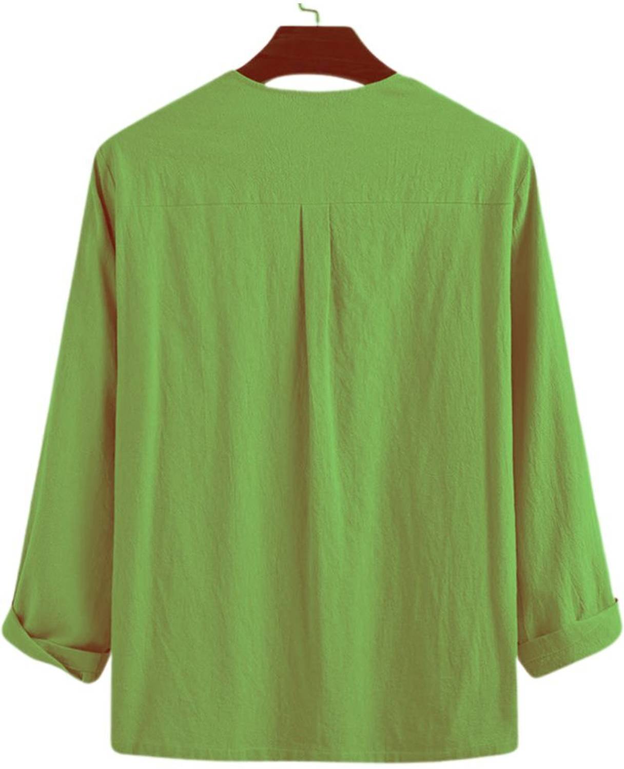 GAINELL Men Solid Straight Kurta Green - Image 2