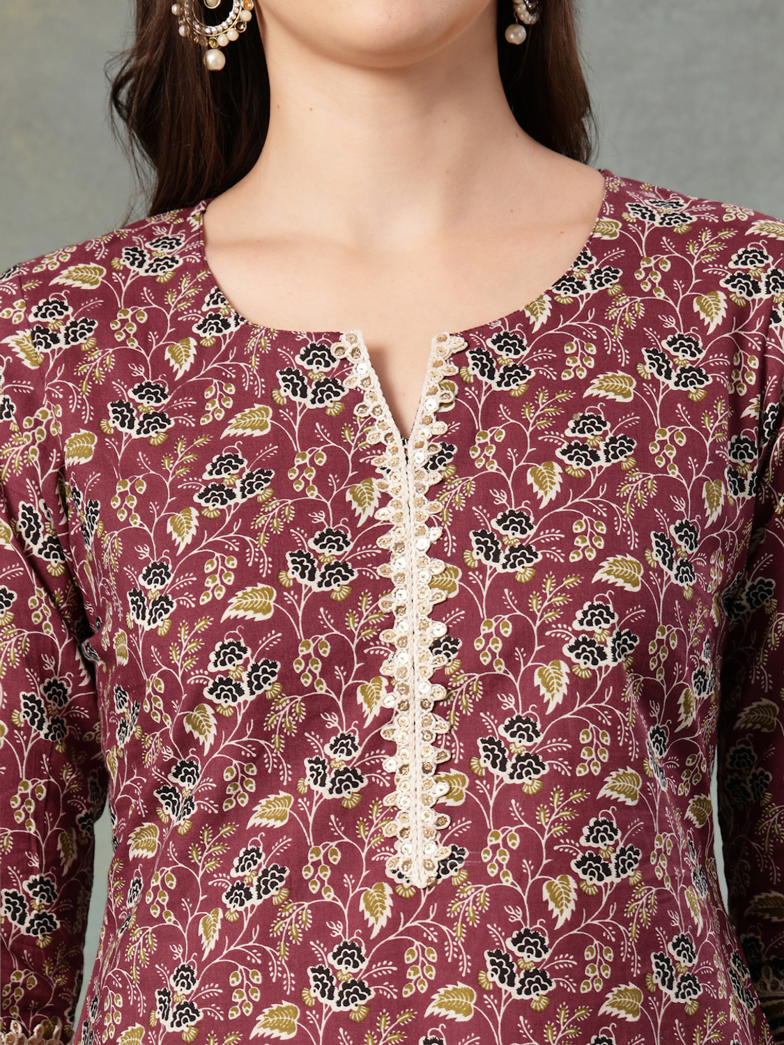 Image of God Bless Women Floral Print A-line Kurta