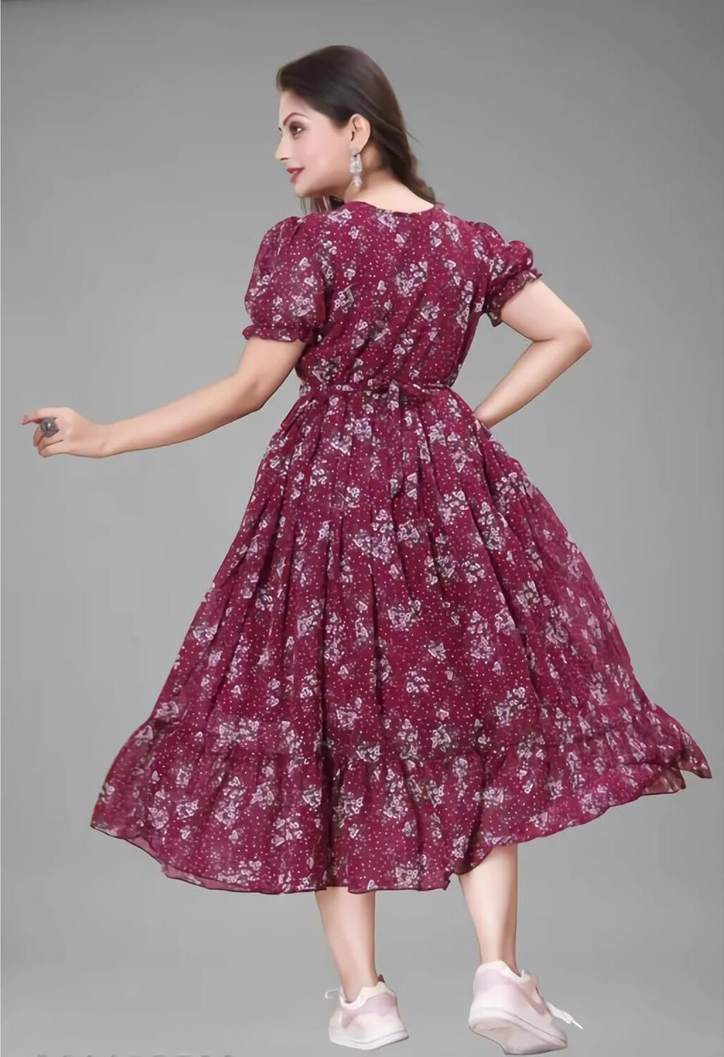 Image of Excessive Women Floral Print Anarkali Kurta