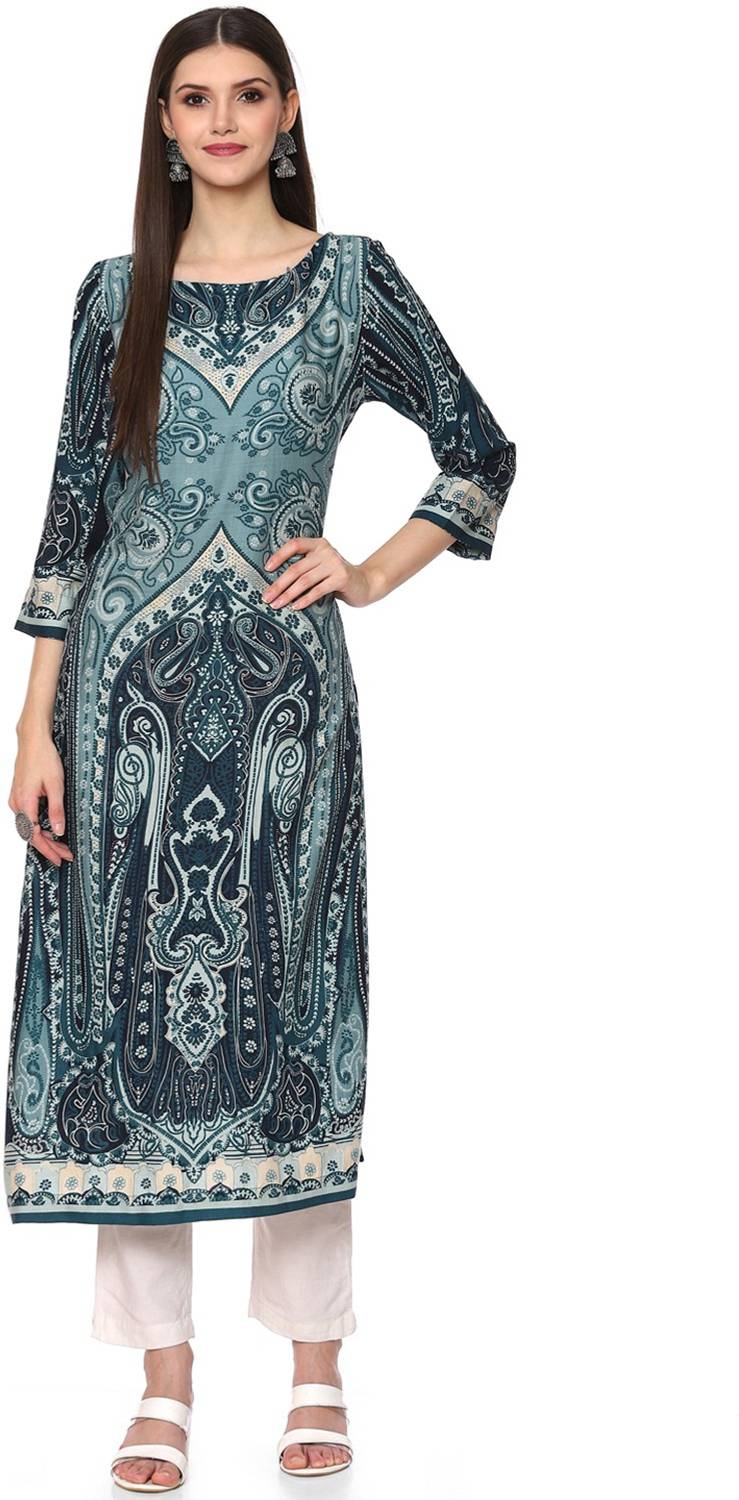 BIBA Women Printed Straight Kurta