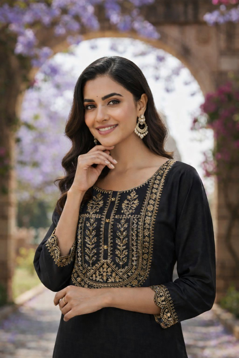 Image of KurtiByHarshita Women Embroidered A-line Kurta