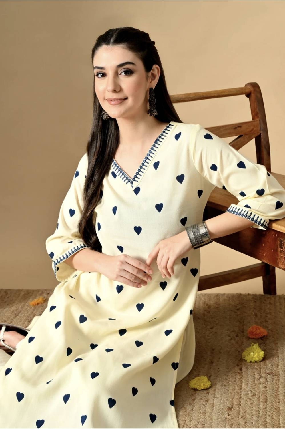 HYTEN Women Multicolor Printed Straight Kurta - Image 1