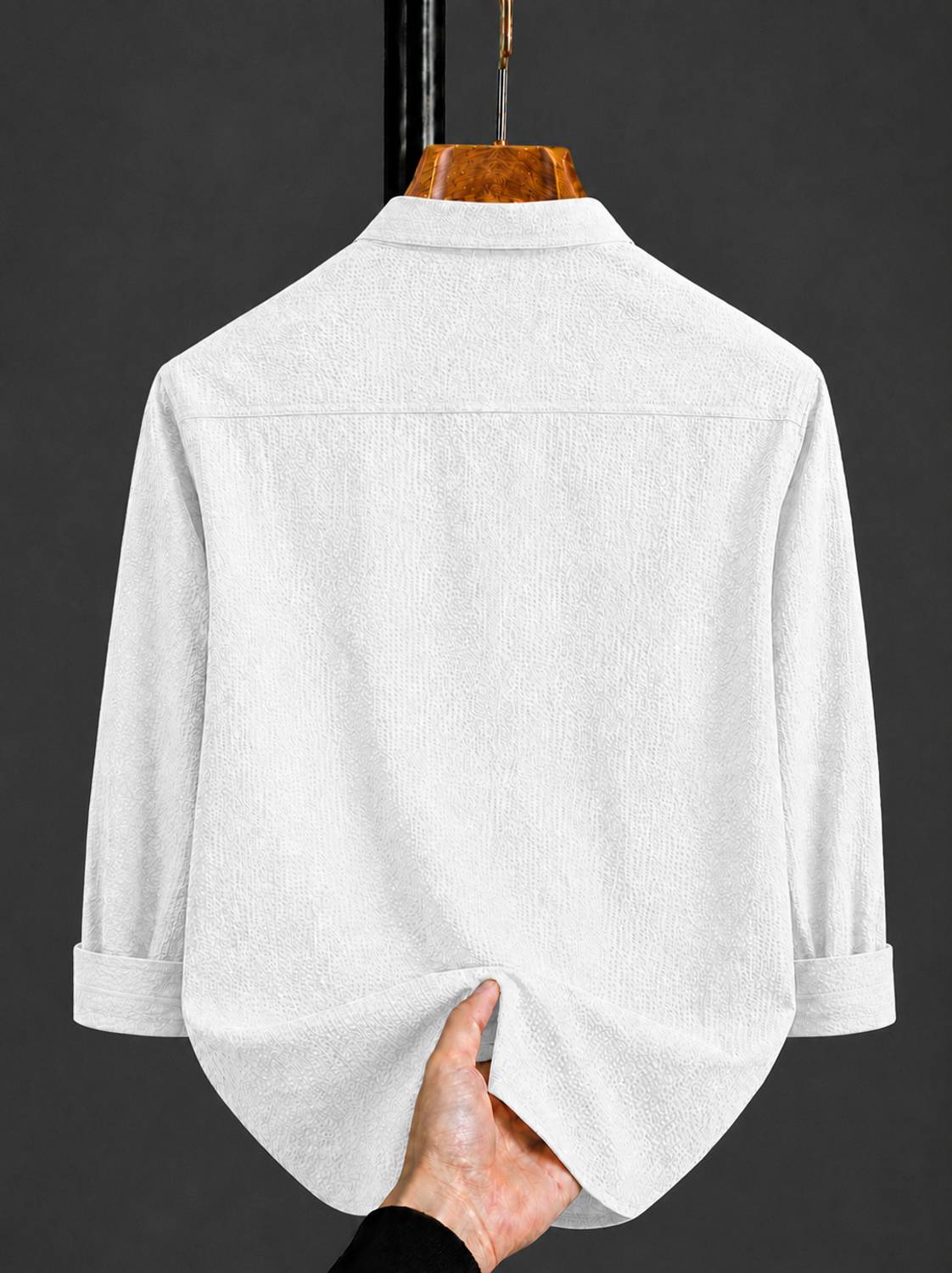 COMBRAIDED Men White Straight Kurta - Image 3