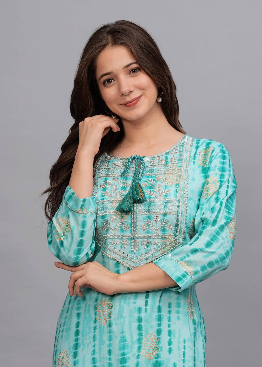 Sehrish Store Women Embroidered Viscose Rayon Straight Kurta (Lig