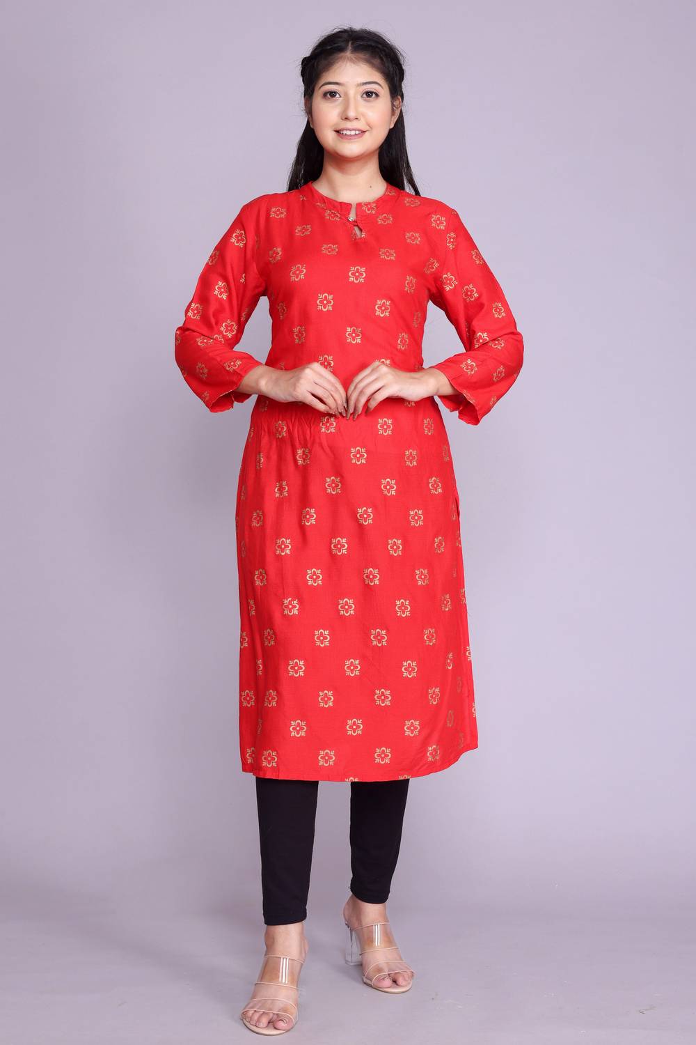 AAKASH Women Printed Straight Kurta