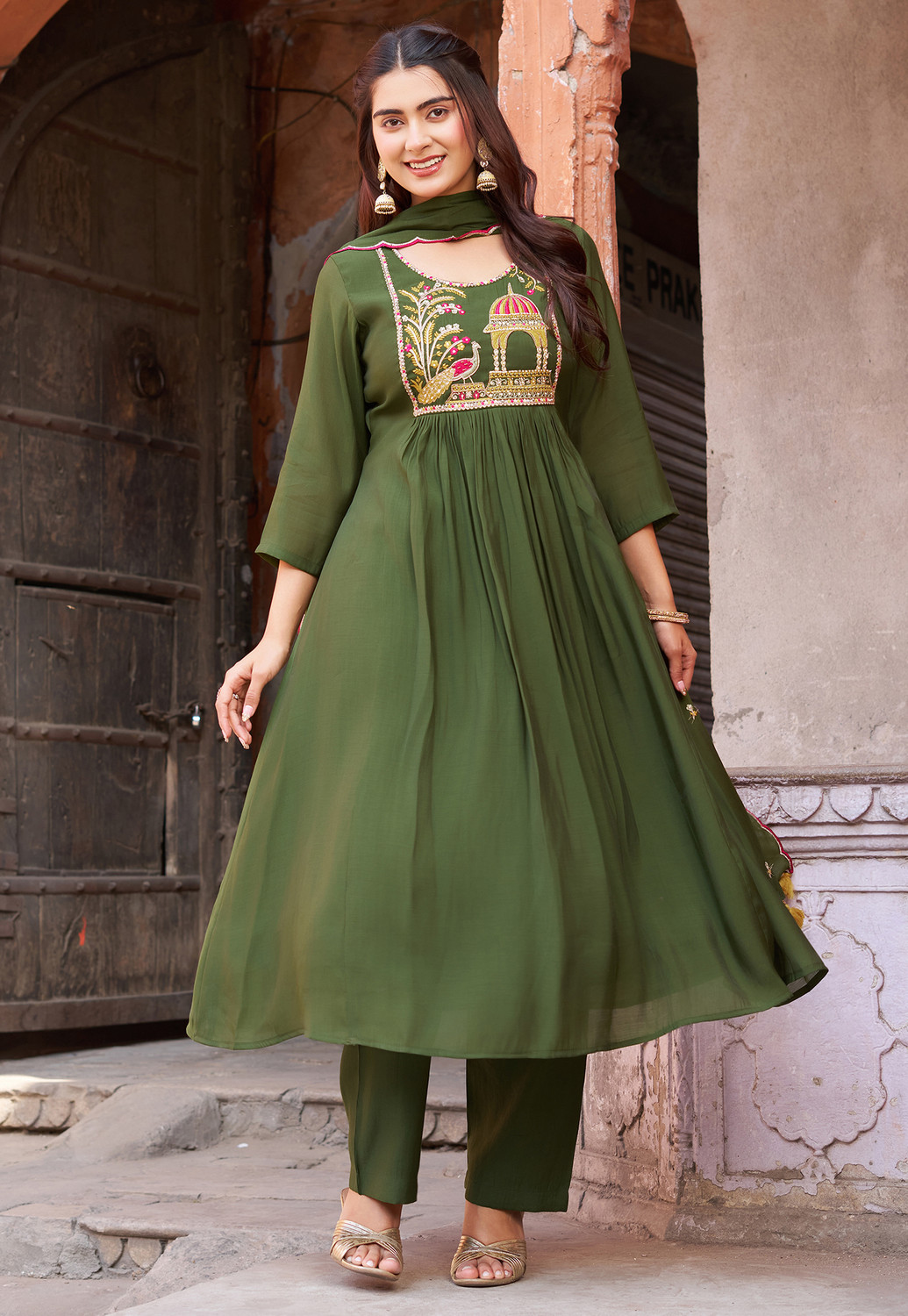 Image of Kodila Enterprise Women Embroidered Anarkali Kurta