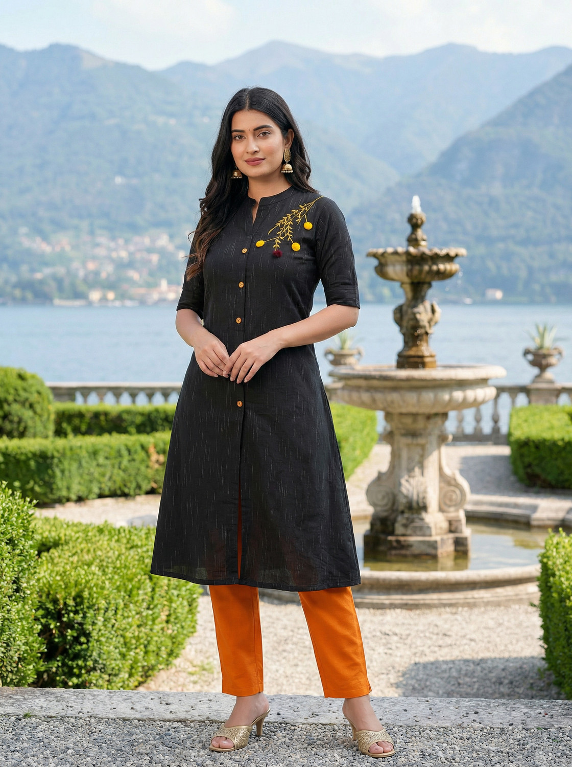 Image of WRADAH Women Embroidered A-line Kurta