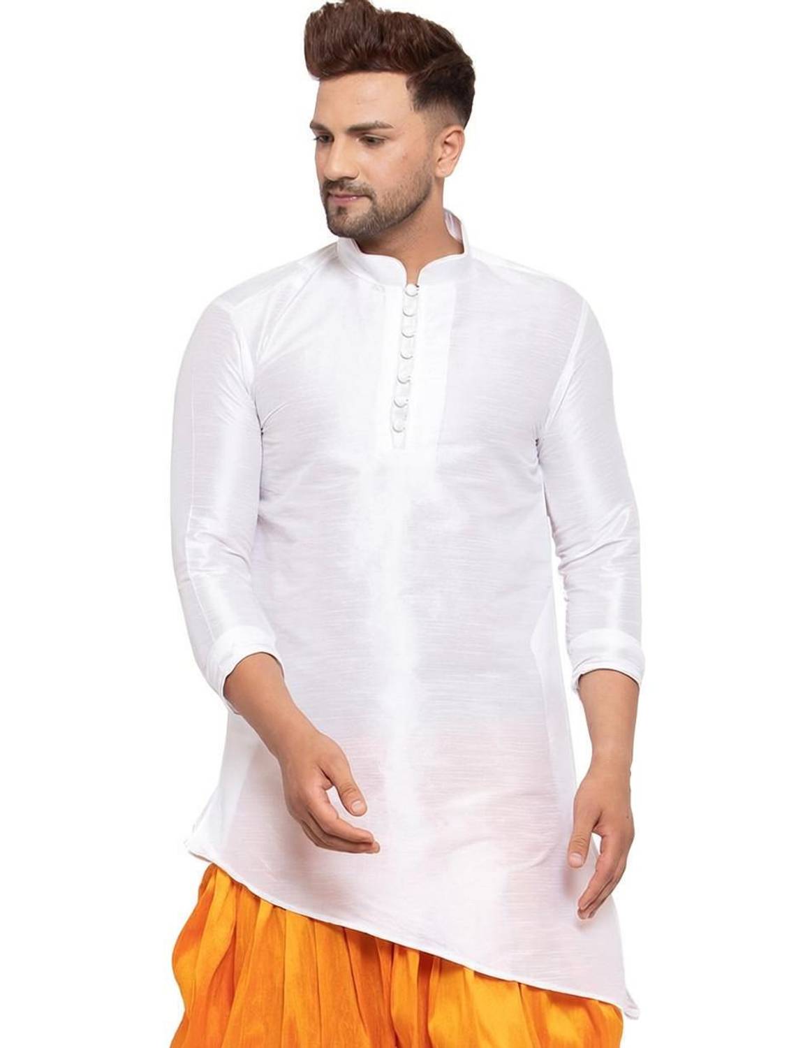 26 i Men Solid Asymmetric Kurta