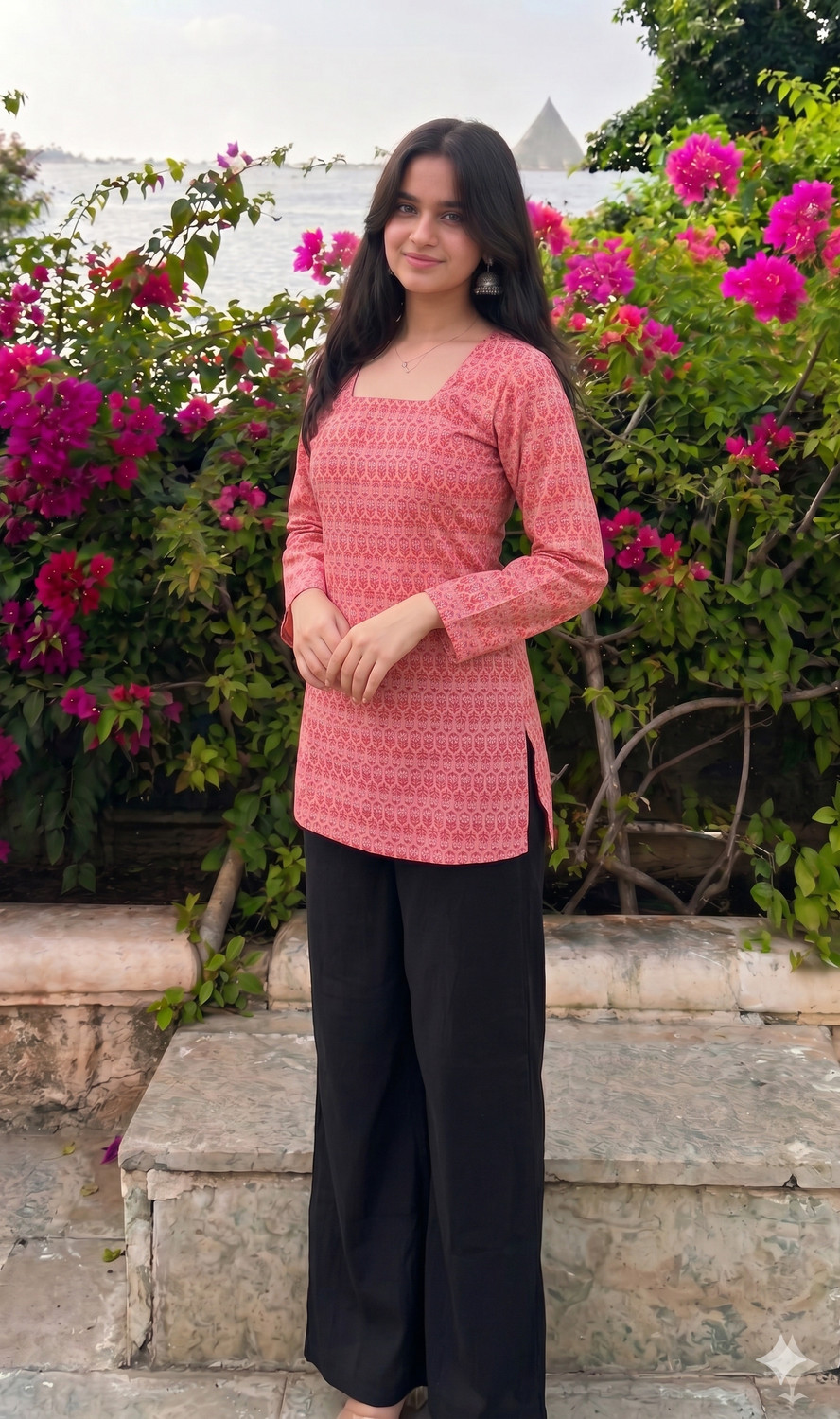 Image of SAADGEE BY KAMLA FABRICS Women Printed Straight Kurta