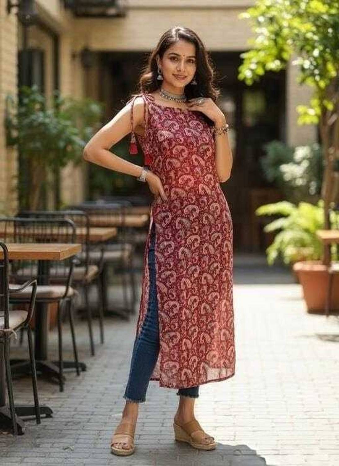 ADESHCREATIONN Women Paisley, Printed Straight Kurta