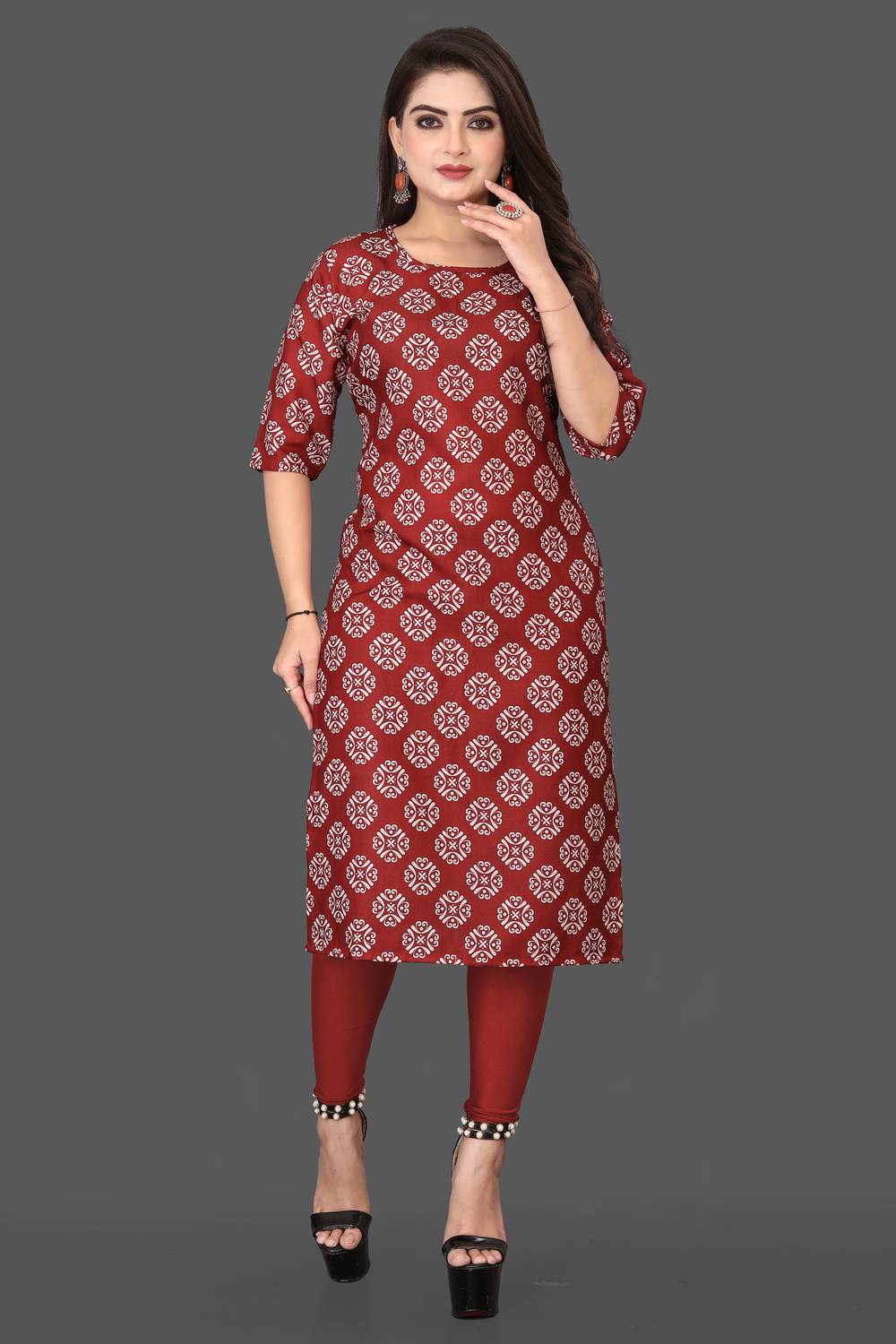 RANGRASIYA CORPORATION Women Geometric Print Cotton Blend Straigh
