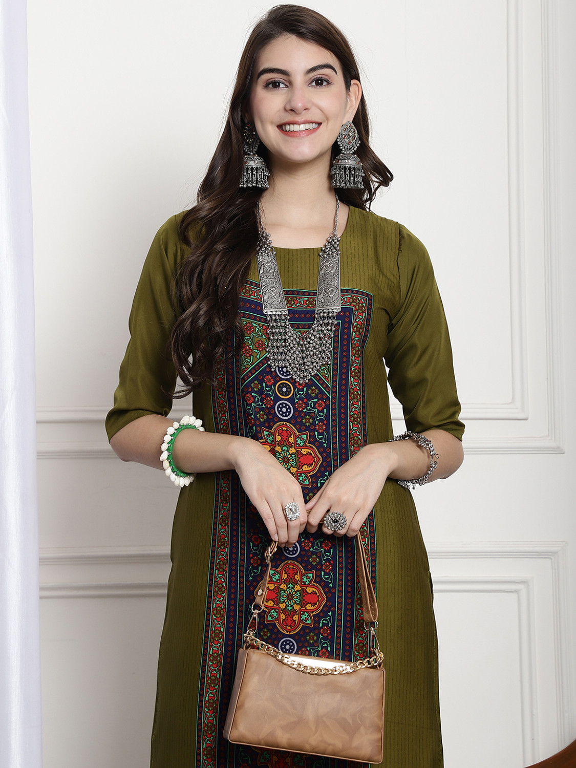 Image of 1 Stop Fashion Women Printed Straight Kurta