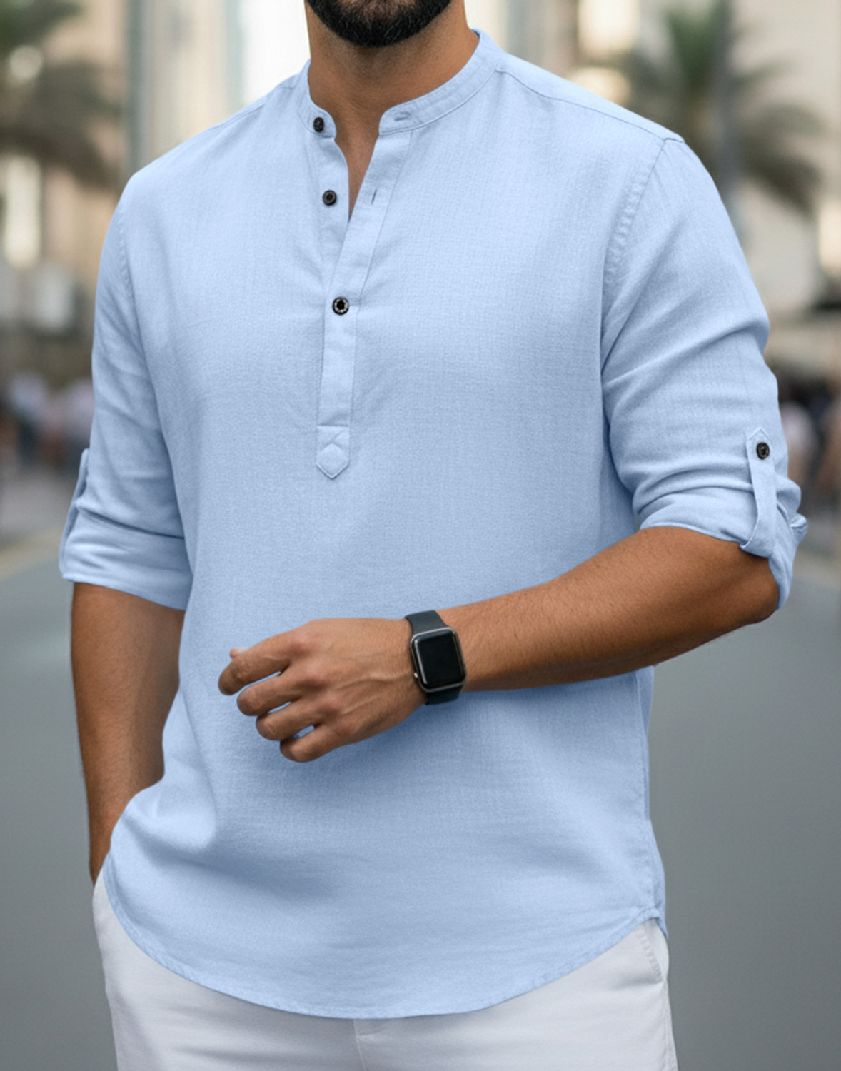 Image of ZARTHA Men Solid A-line Kurta