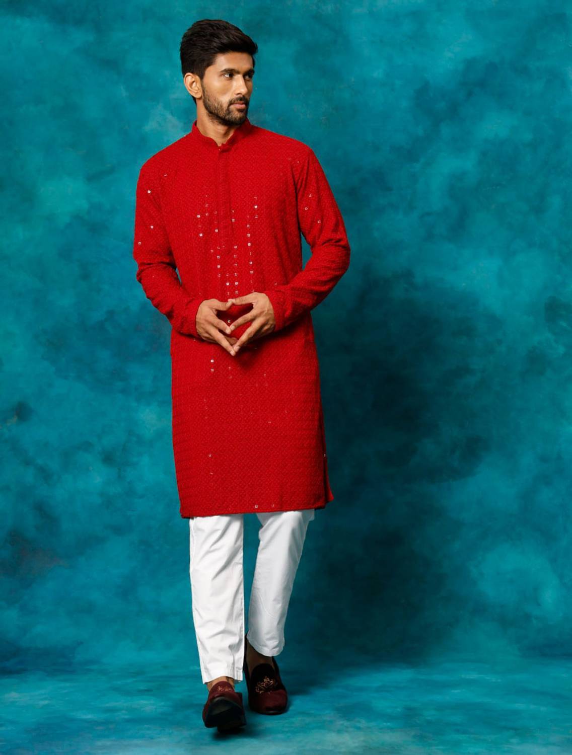 Classic Creations Embroidered Viscose Rayon Straight Kurta - Image 1