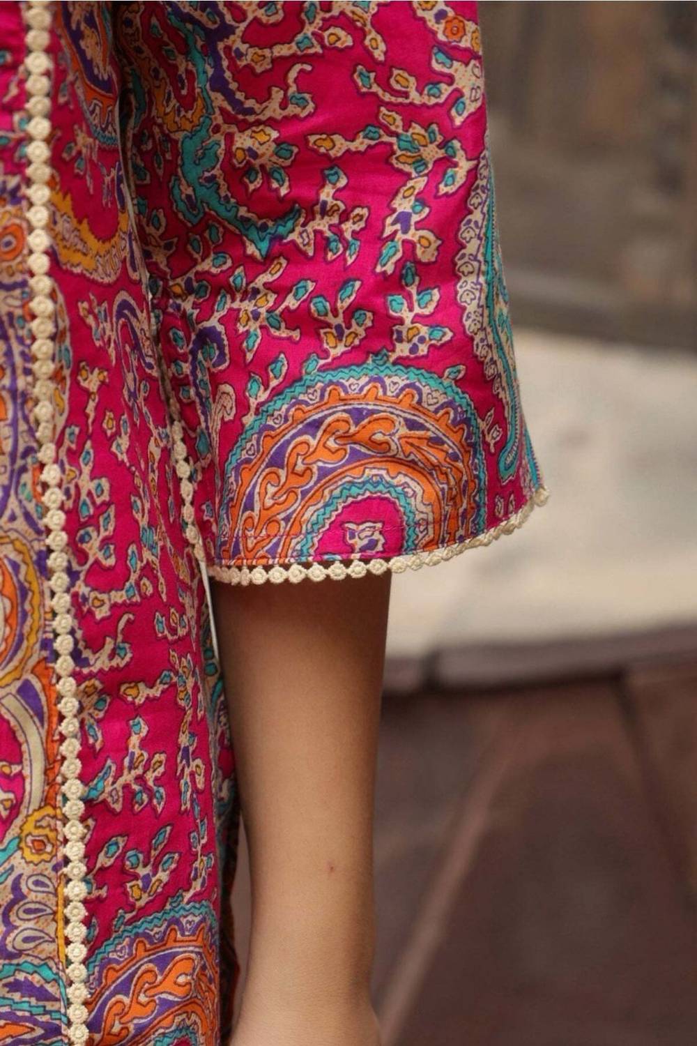 Tabeedah Women Pink Pakistani Kurta - Image 4