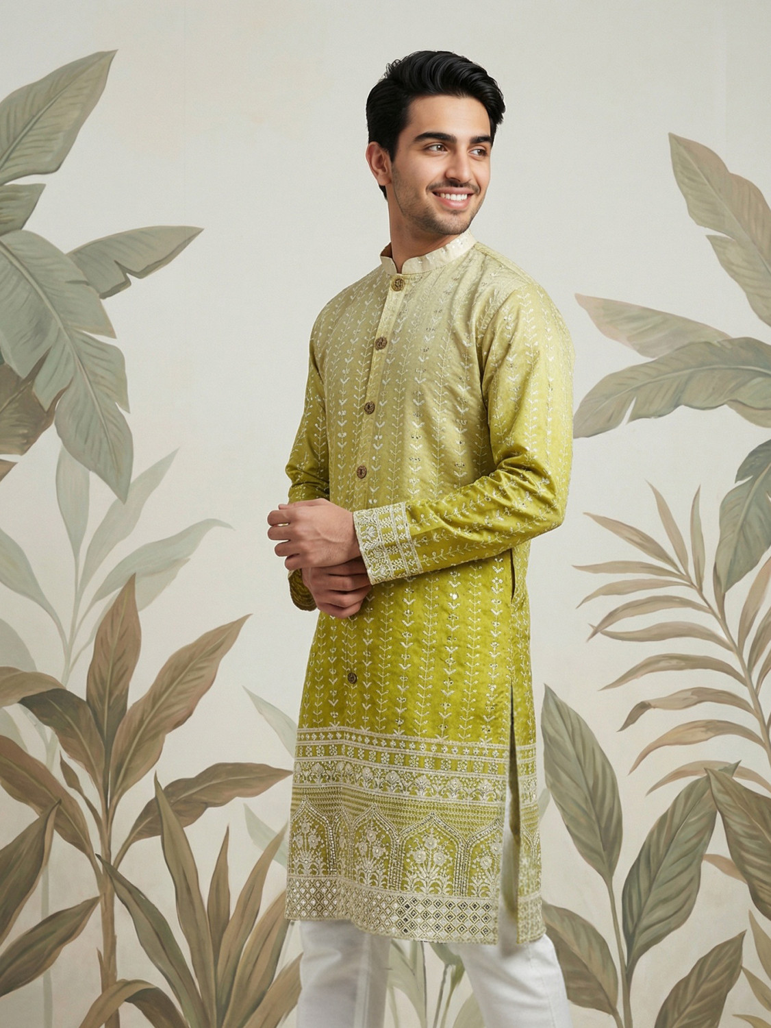 Image of Jompers Men Embroidered Straight Kurta