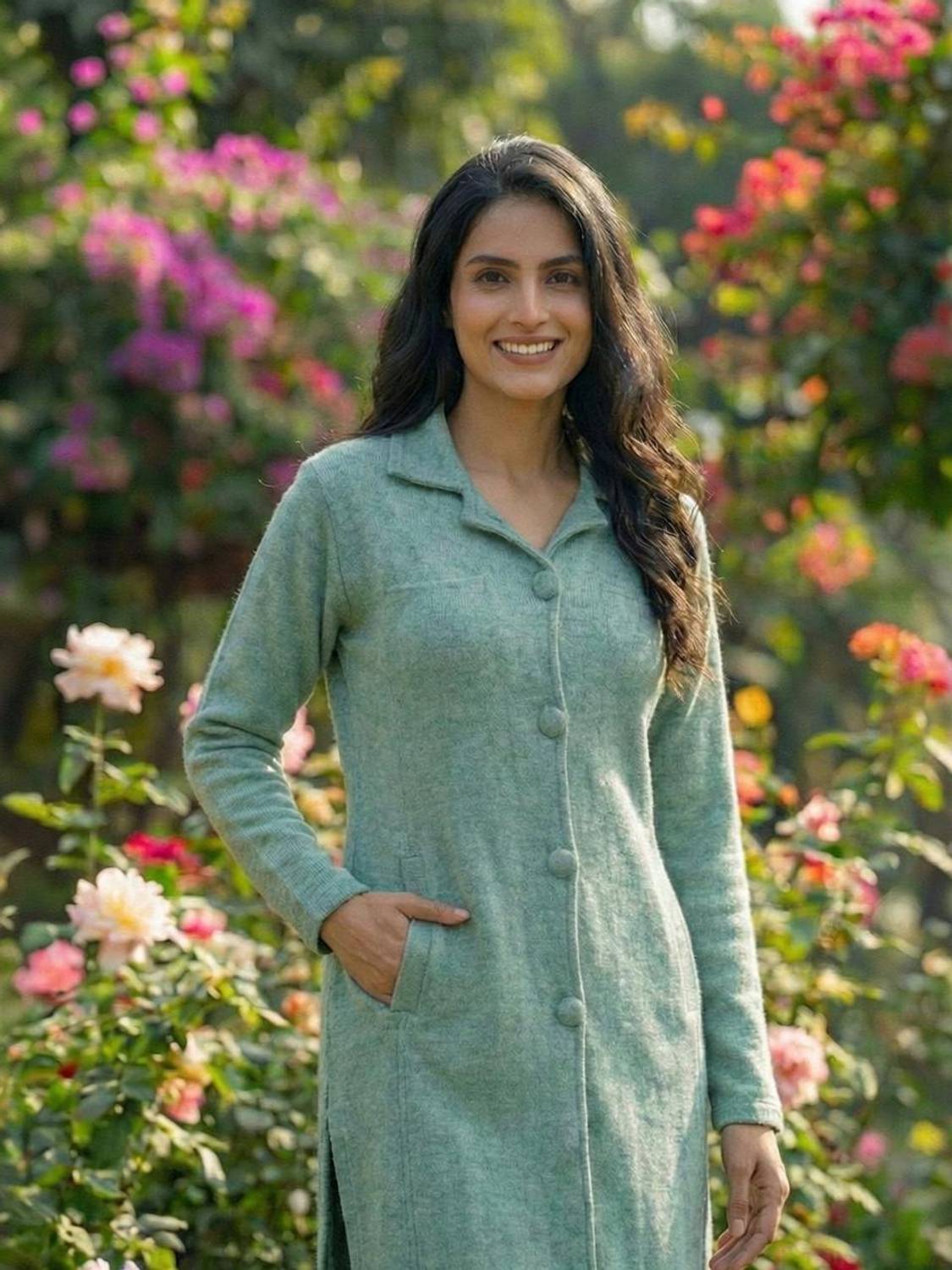 acks Women Solid Straight Kurta