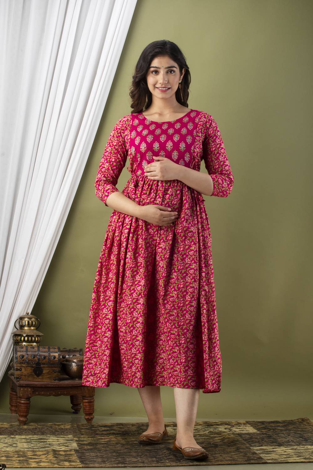 ashraj Women Floral Print Anarkali Kurta