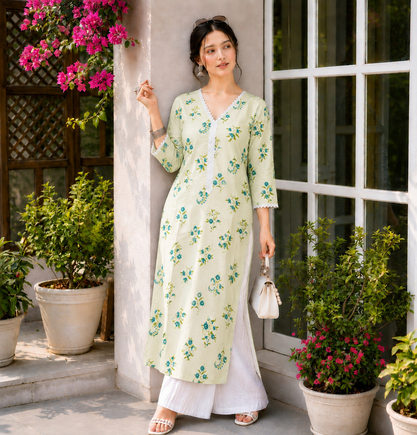Image of Fyunl Women Printed Straight Kurta