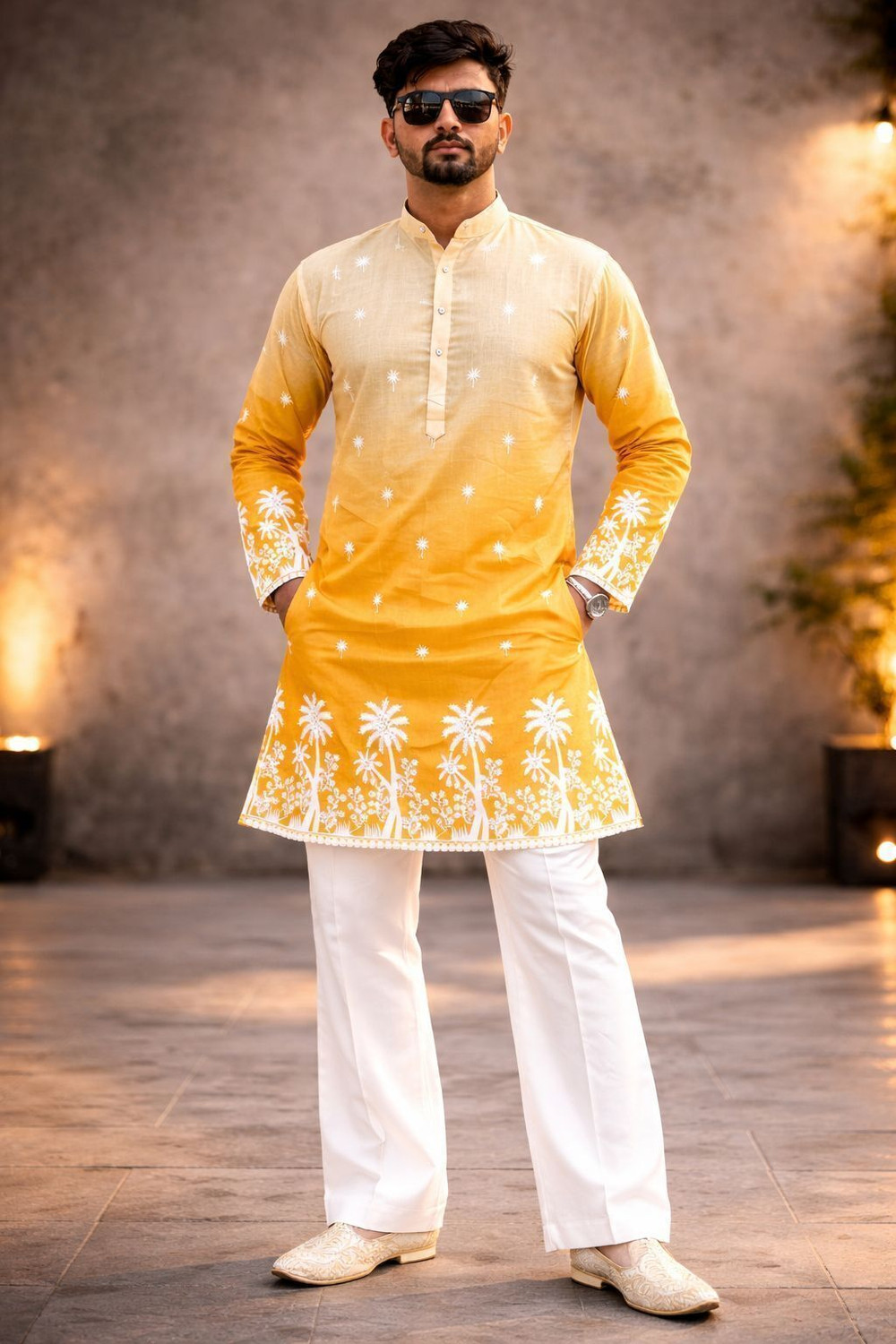 Image of MENPERA Men Embroidered Straight Kurta