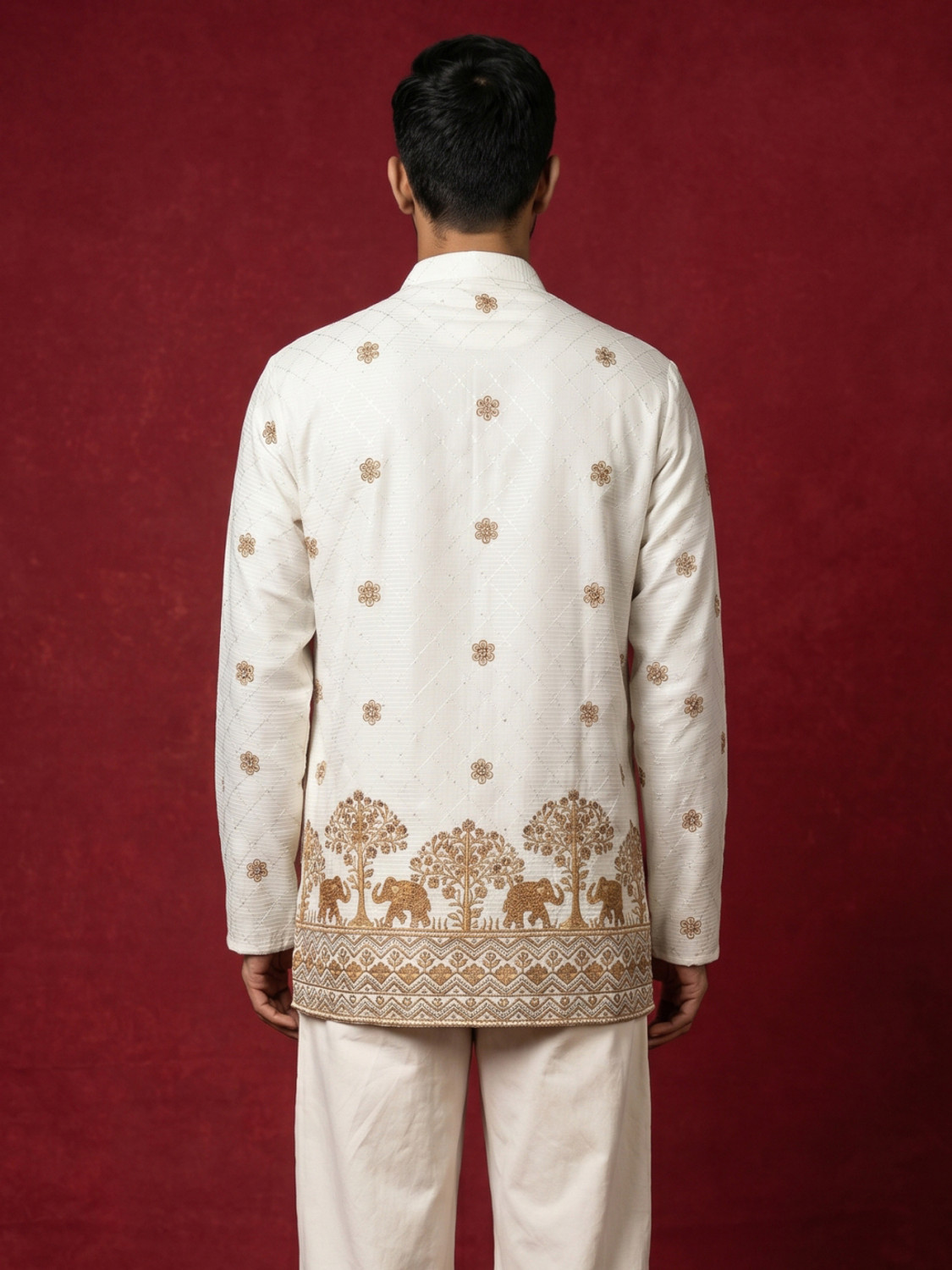 Image of Jompers Men Embroidered Straight Kurta