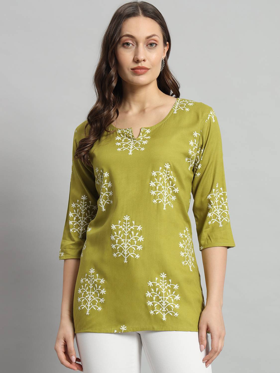Mialo fashion Women Printed Viscose Rayon Straight Kurta (Light G