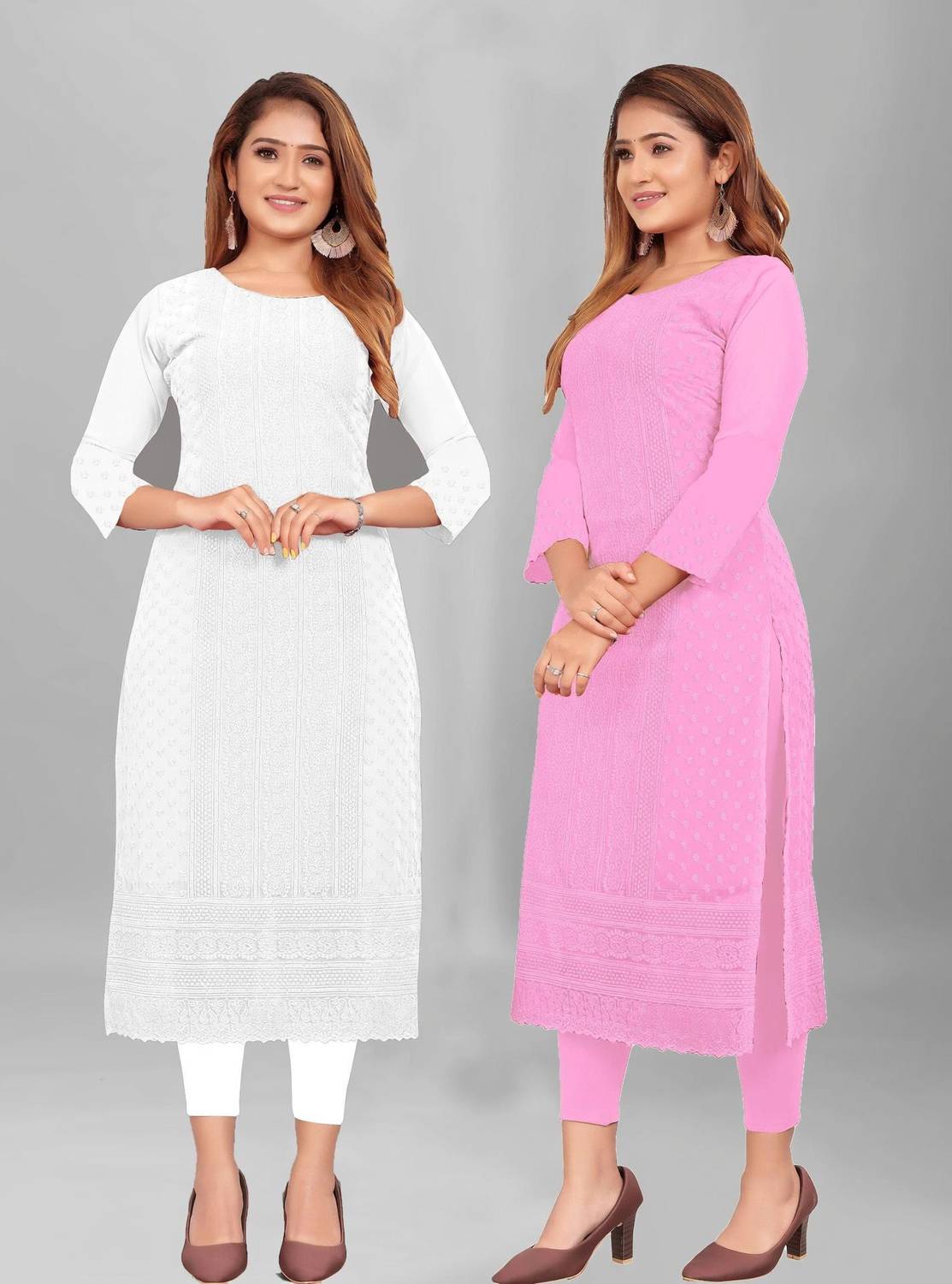 KAYRAAH Women Embroidered Straight Kurta