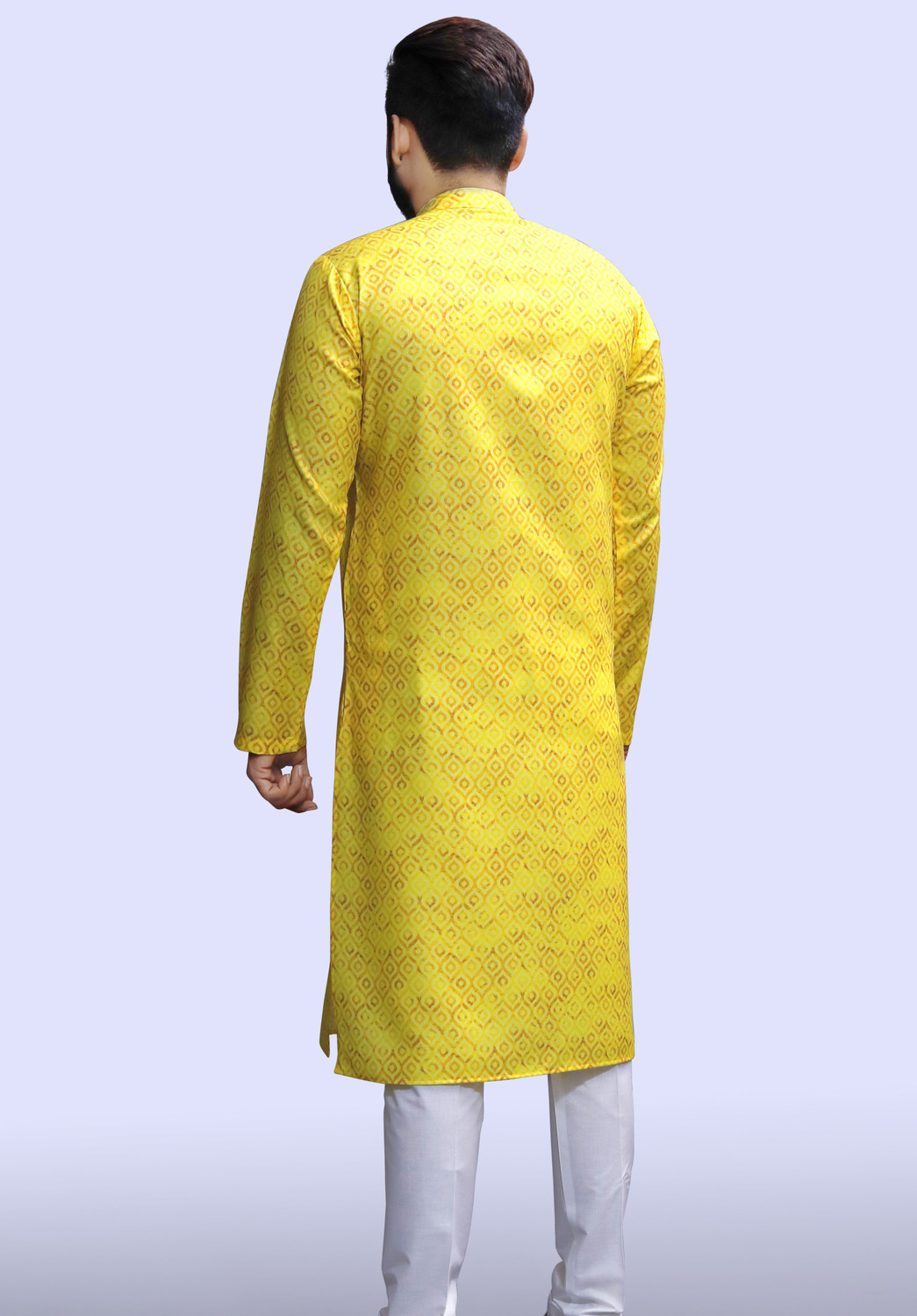 Image of Tibra Collection Men Floral Print Flared Kurta