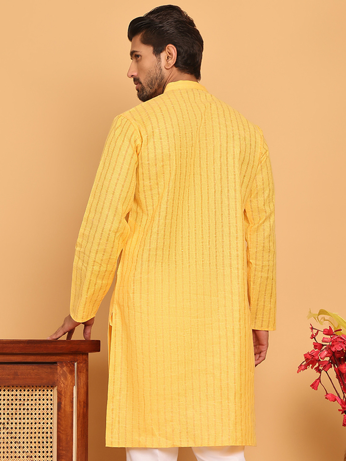 Image of Jompers Men Striped Straight Kurta