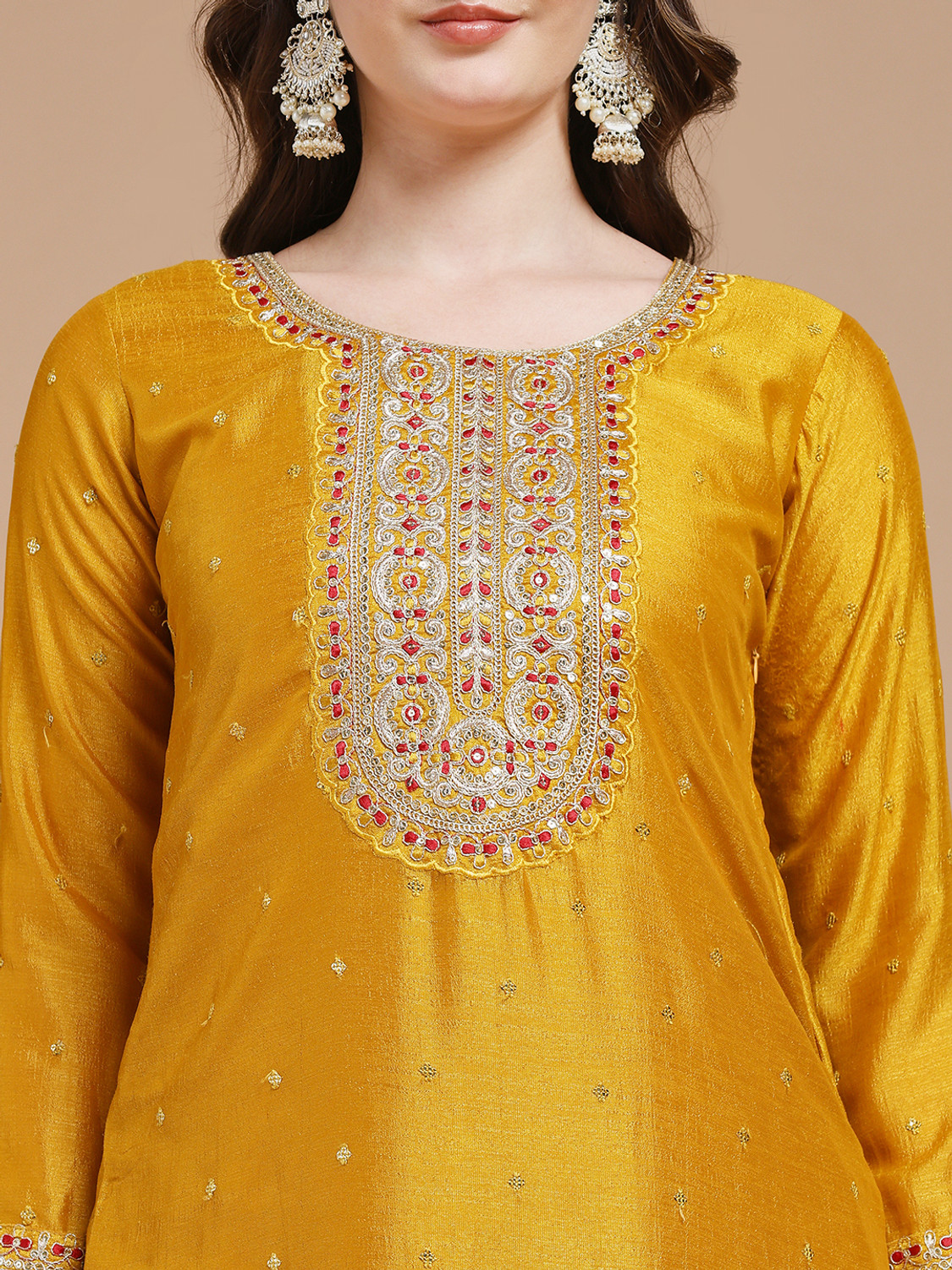 Image of RARE THREAD Women Embellished, Embroidered A-line Kurta