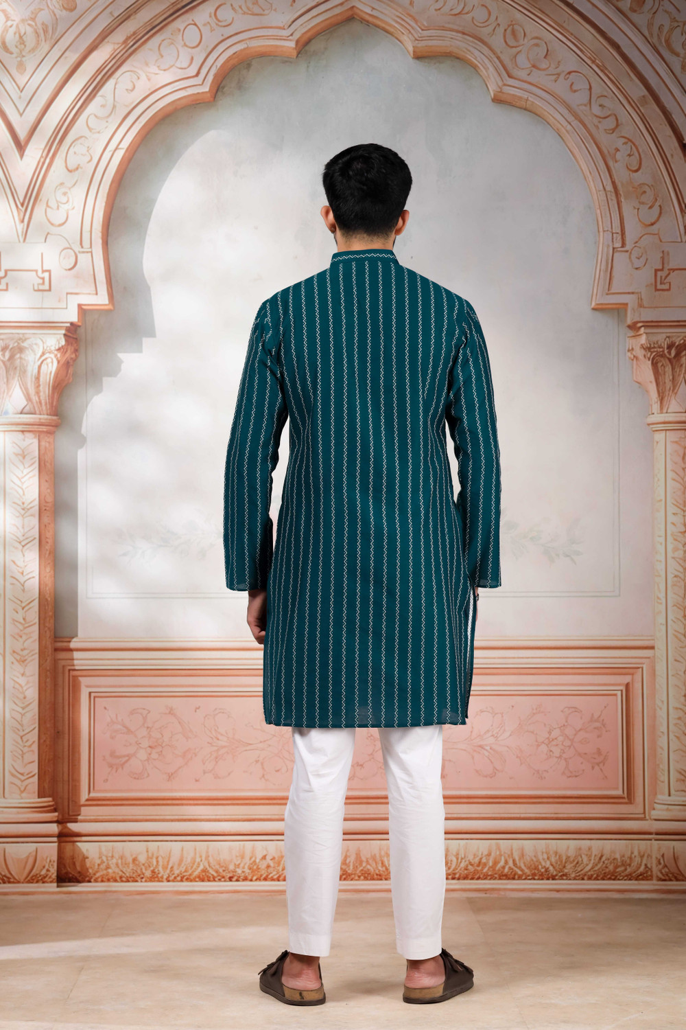 Image of Koshin Men Striped Straight Kurta