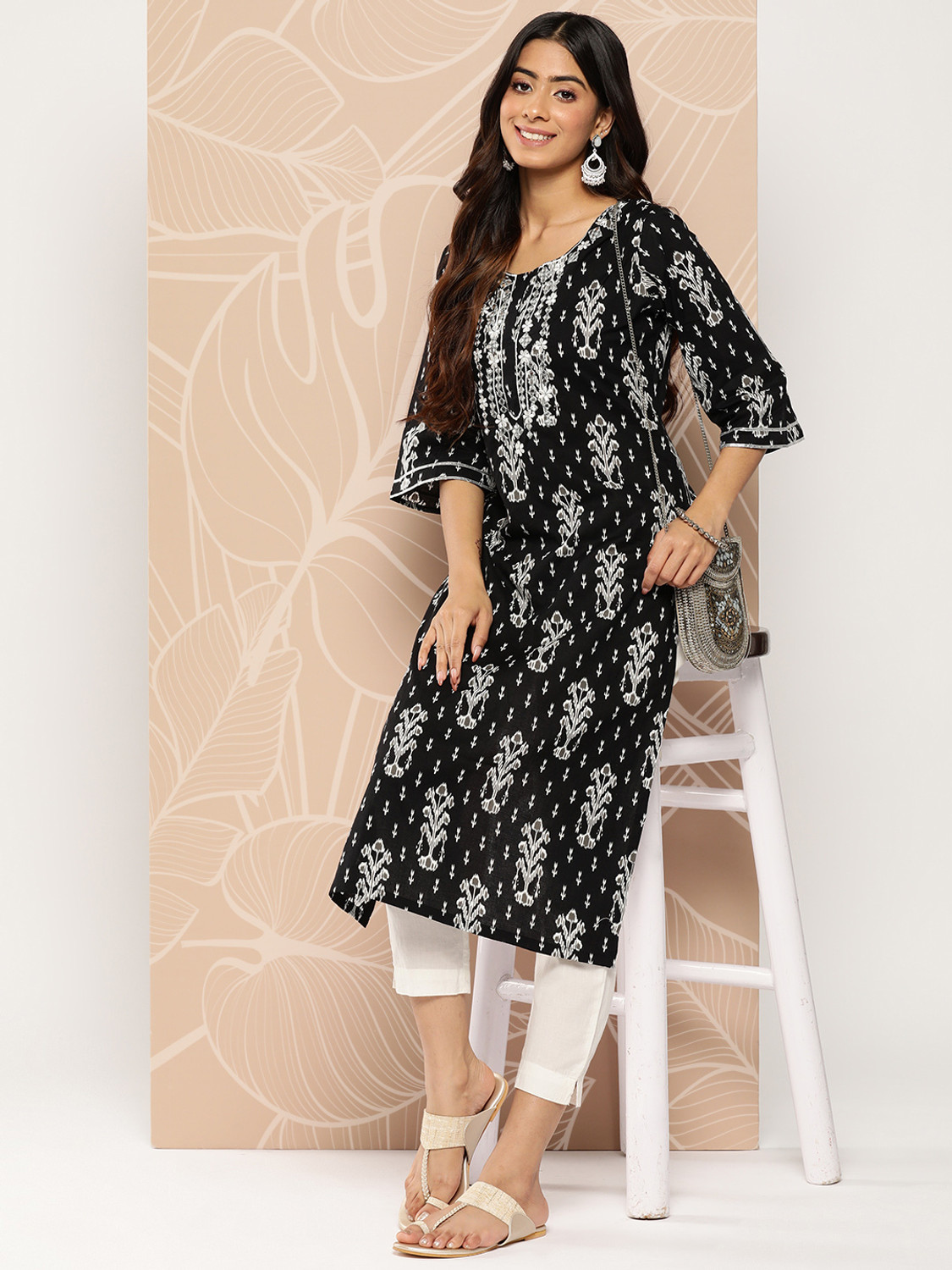 Image of LIBAS Women Embellished Straight Kurta