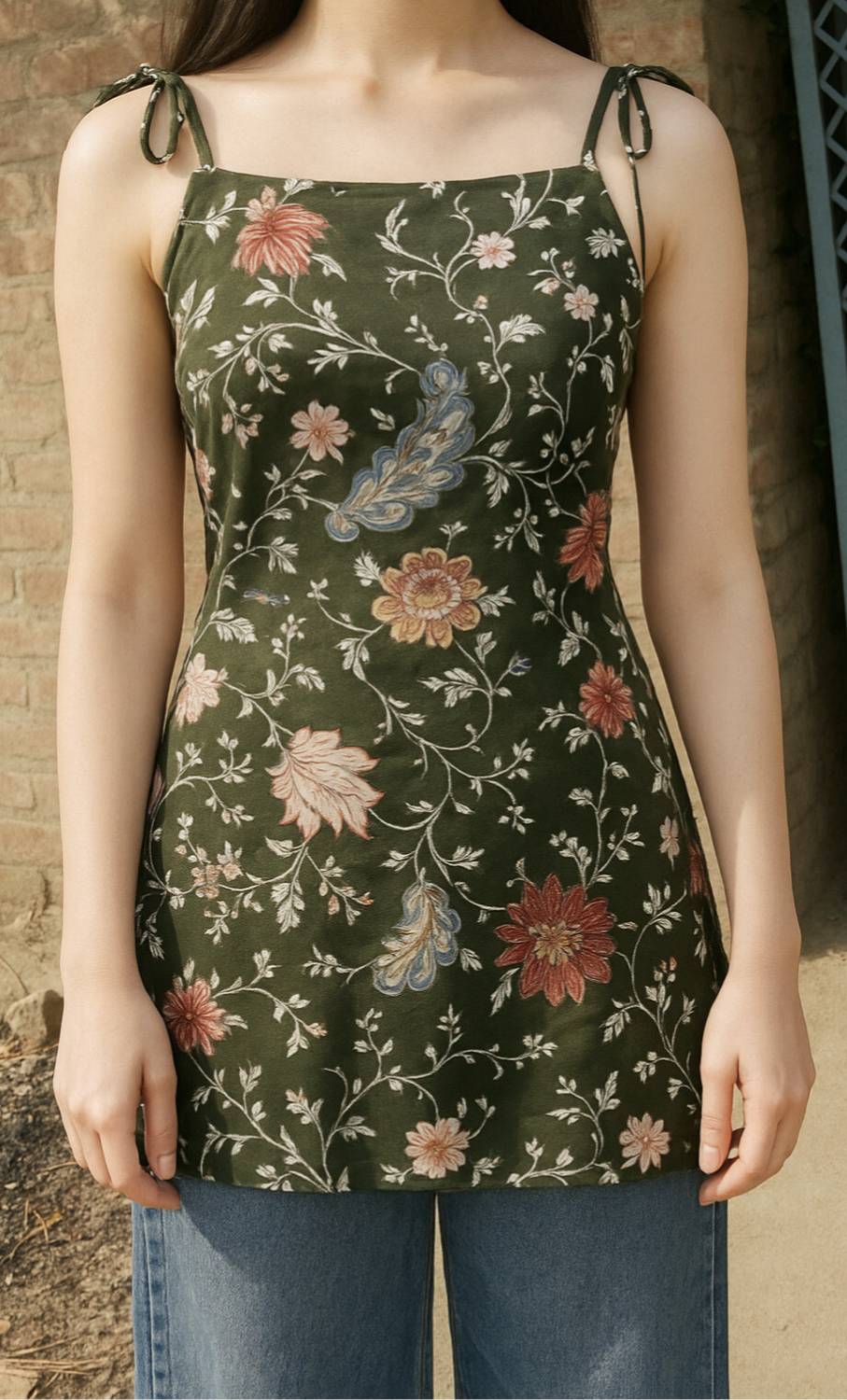 Aestheticindo Women Floral Print Straight Kurta