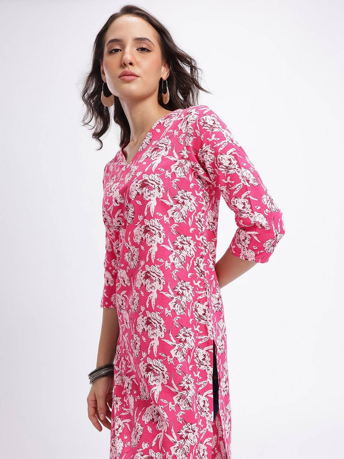 Anouk Rustic Women Floral Print Straight Kurta
