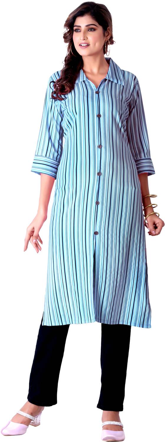 Acort Women Striped Straight Kurta